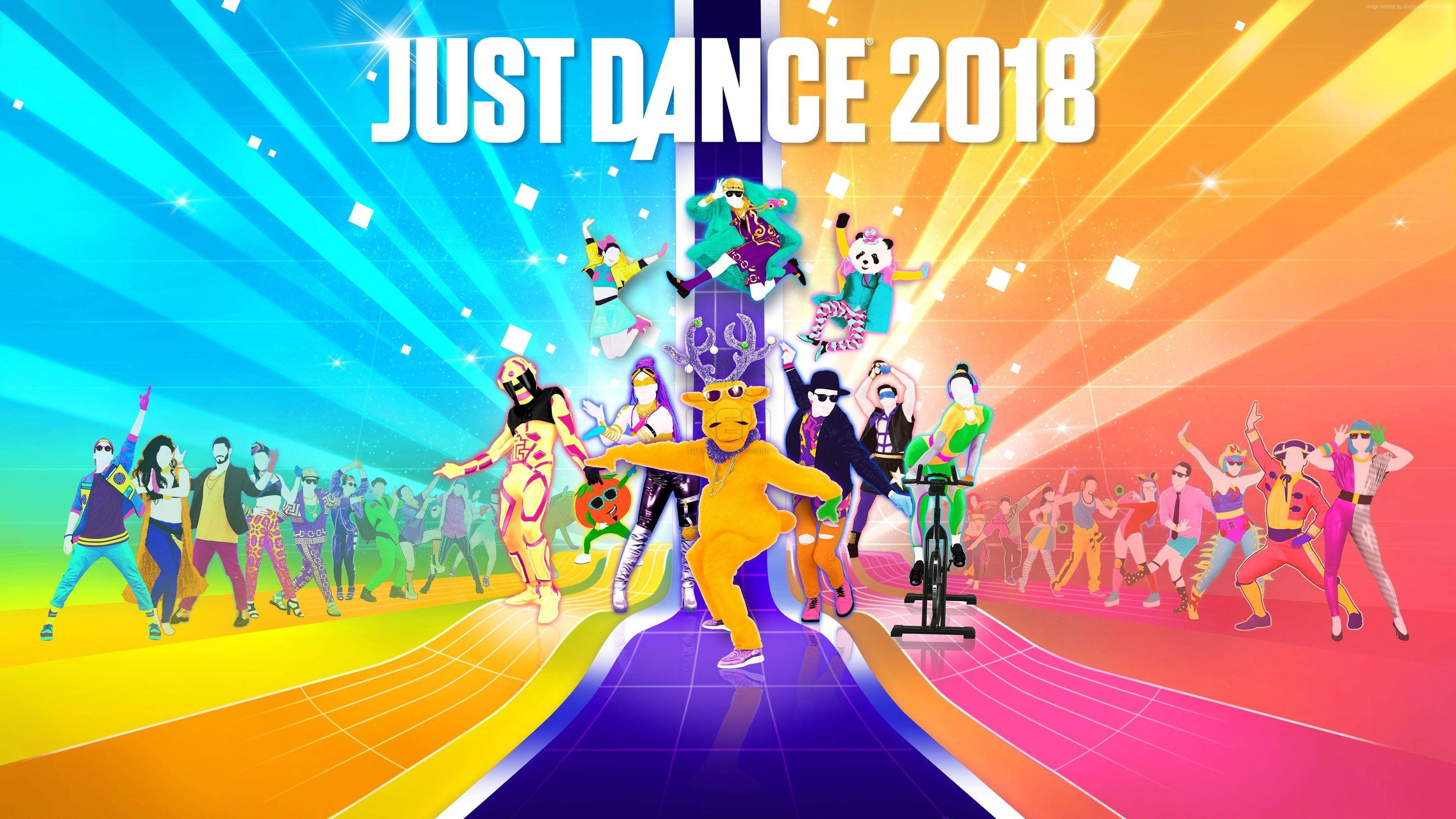 Just Dance 2018, runway poster, rainbow gradient stage, 4K Desktop Wallpaper