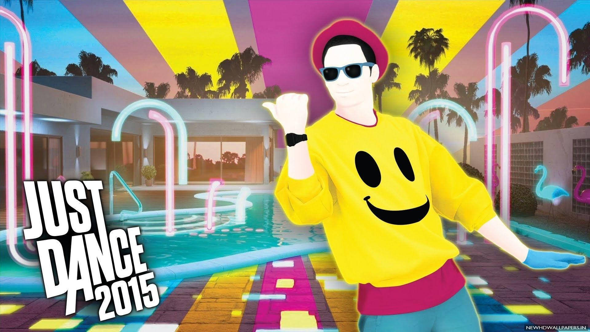 Just Dance 2015, smiley sweater, neon-lit pool, Full HD Desktop Wallpaper