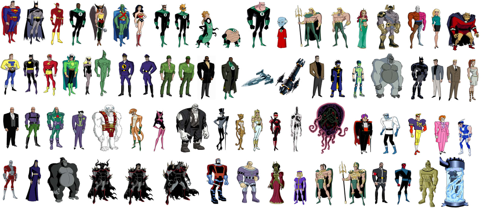 Justice League Unlimited, animated superheroes, villains, HD Desktop Wallpaper