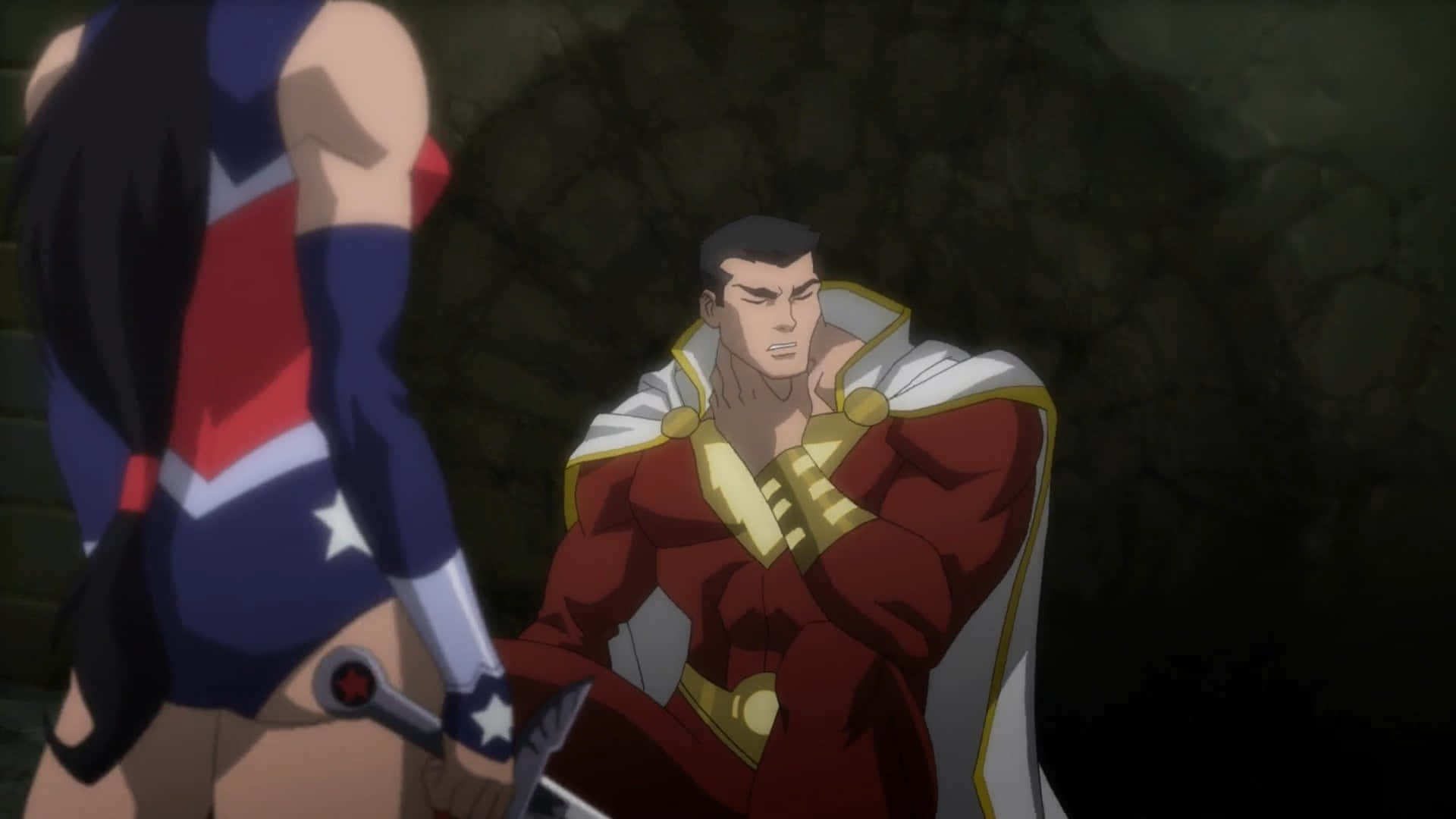Justice League War, red gold and white costume, blue red and white outfit, Full HD Desktop Wallpaper