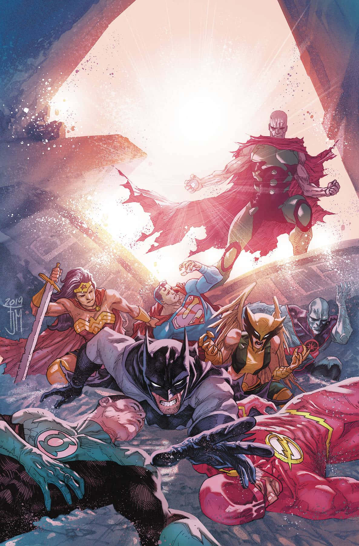 Justice League War, heroes, dramatic battle, HD Phone Wallpaper