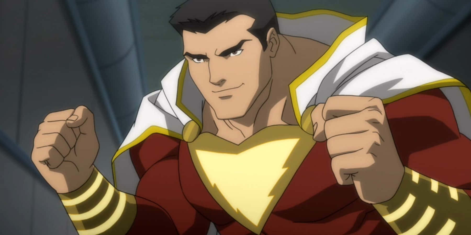 Justice League War, red and gold costume, determined superhero, HD Desktop Wallpaper