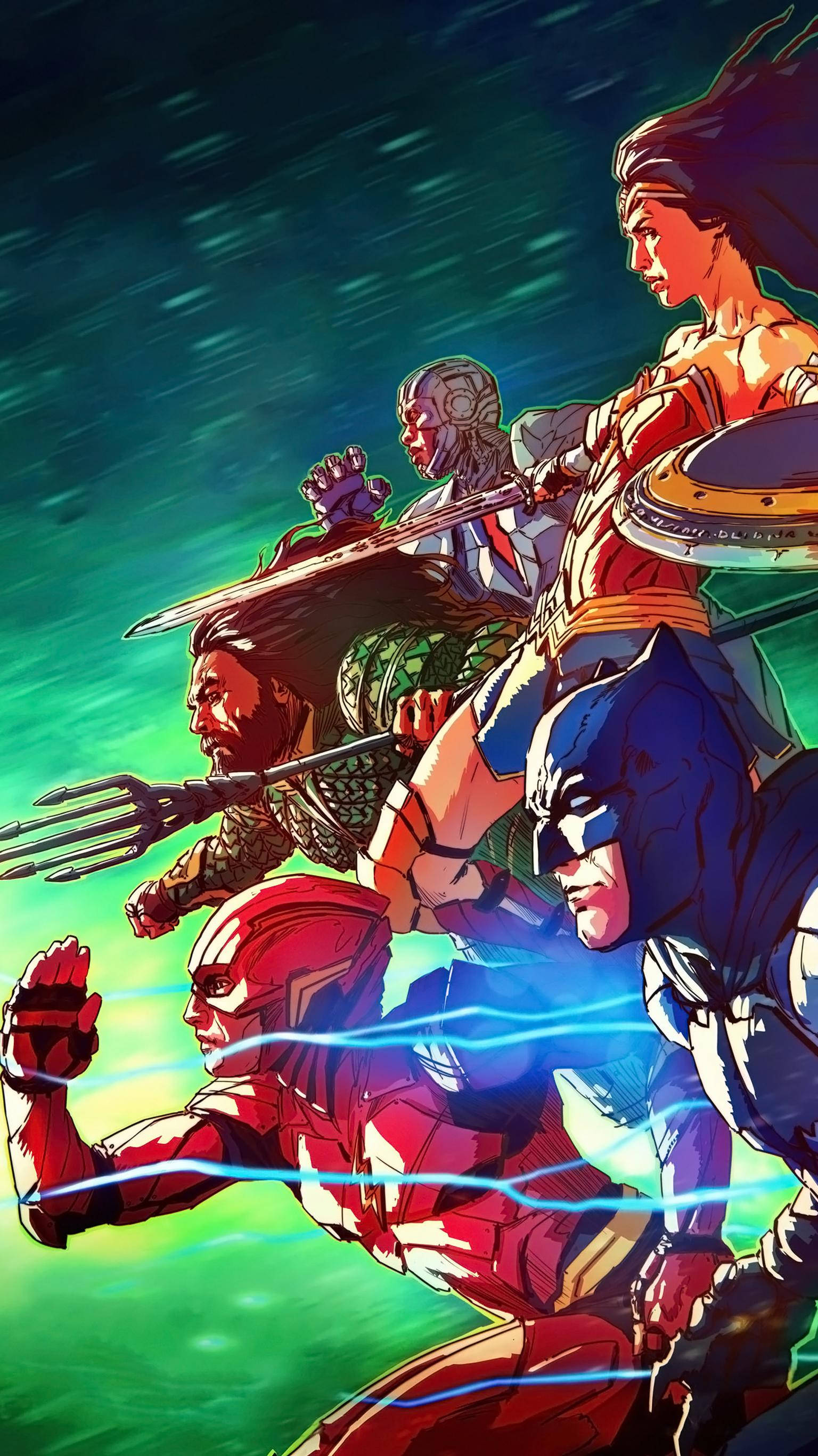 Justice League, comics, side view, 2K Phone Wallpaper