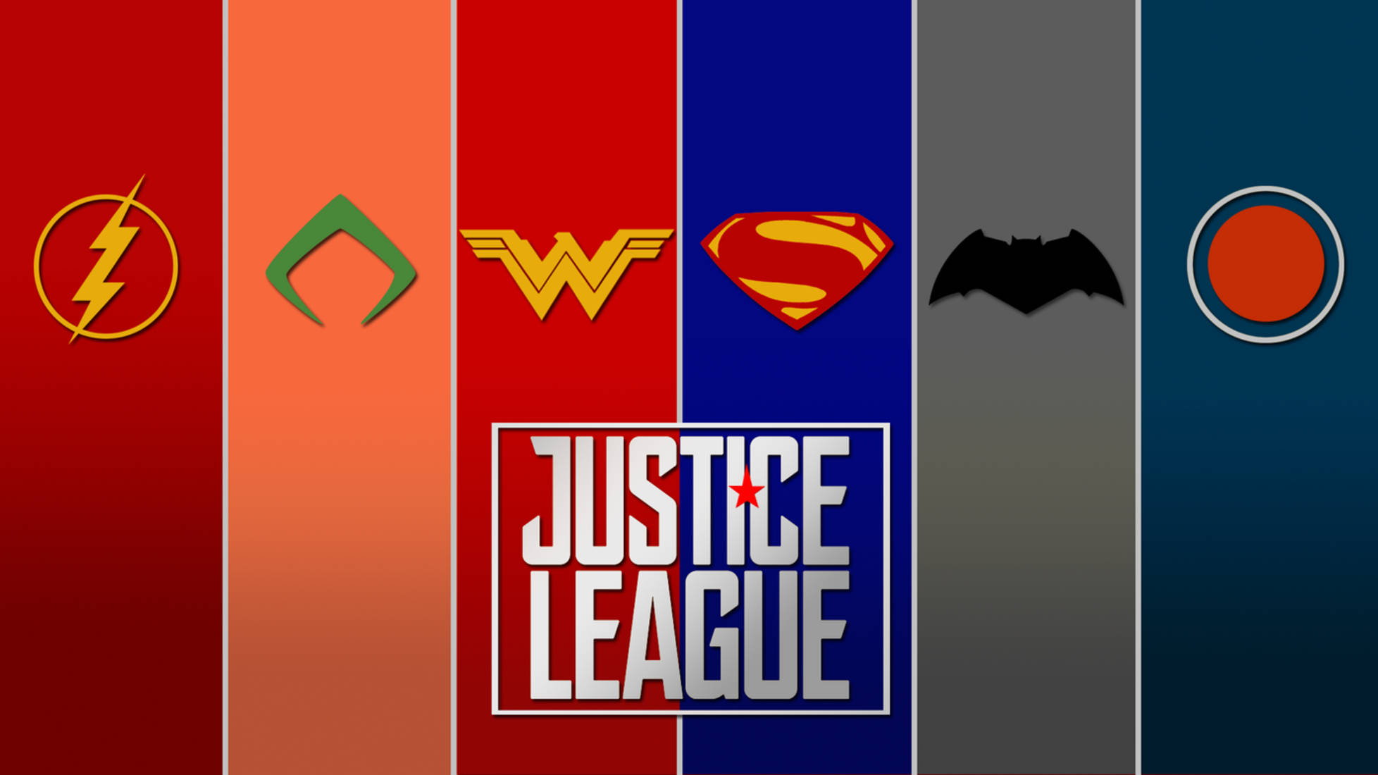 Justice League, Justice League logo, superhero symbols, Full HD Desktop Wallpaper