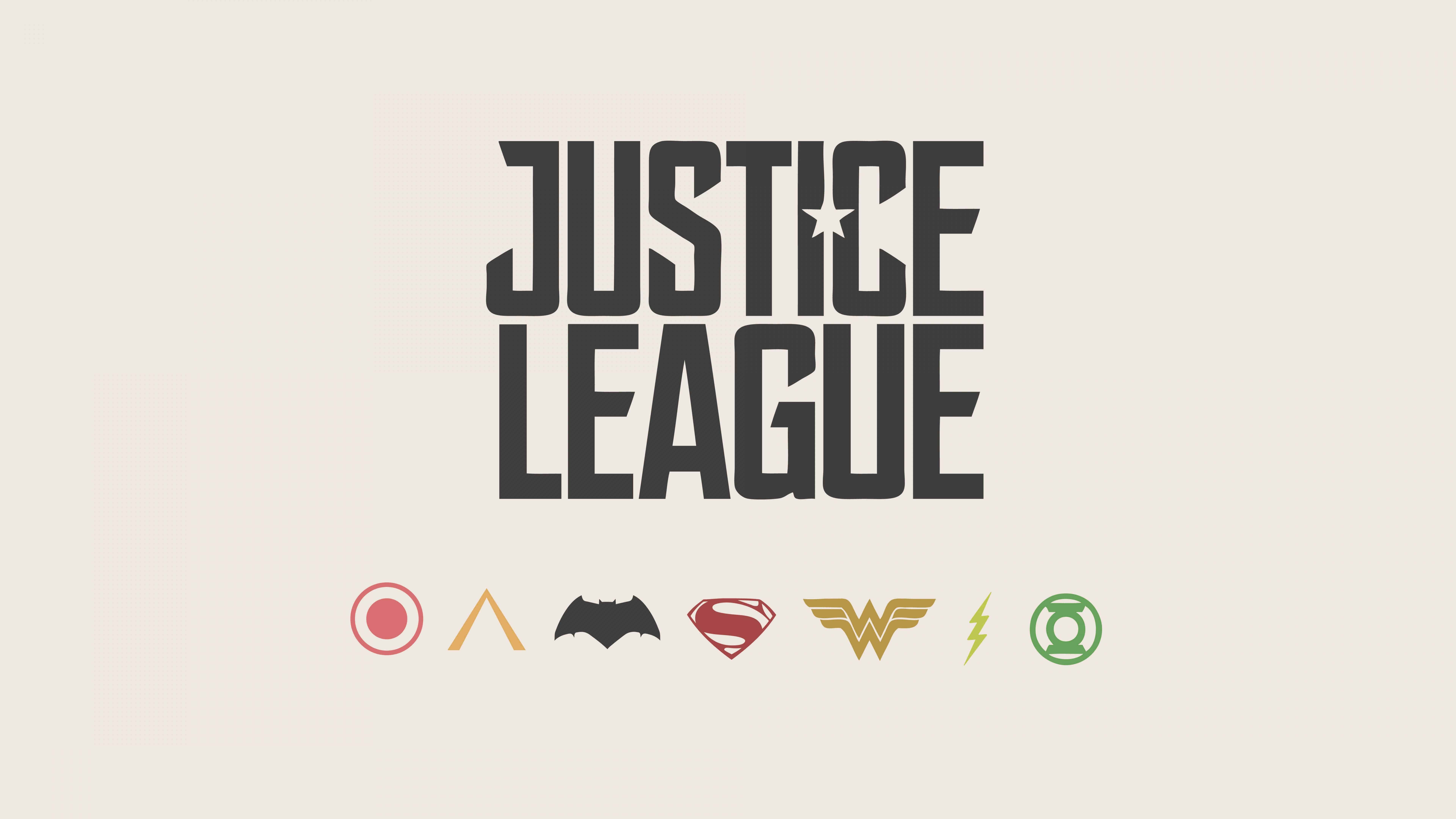 Justice League, Justice League logo, iconic superhero symbols, 8K Desktop Wallpaper