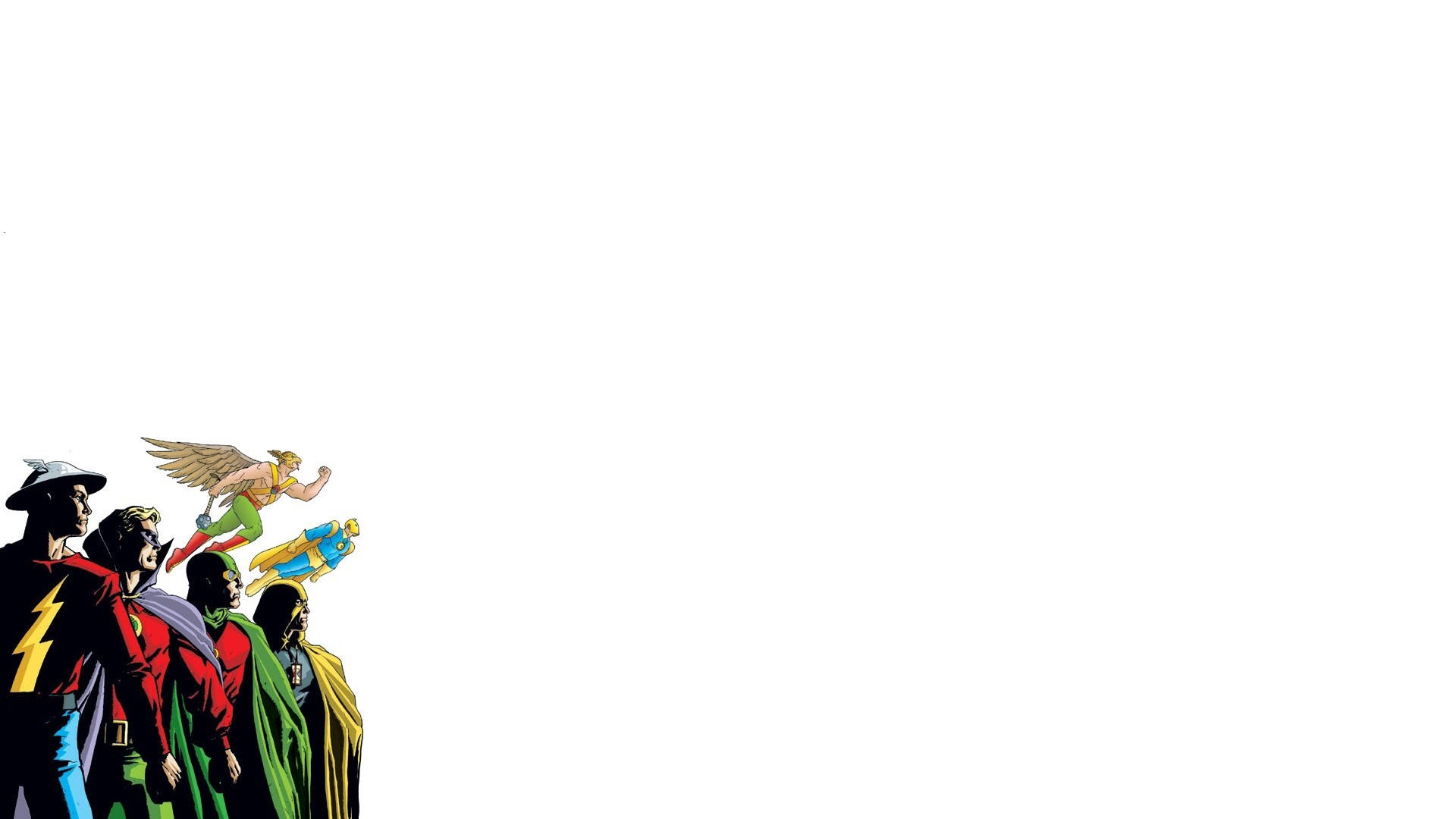 Justice Society Of America, comic book superheroes, colorful costumes, Full HD Desktop Wallpaper