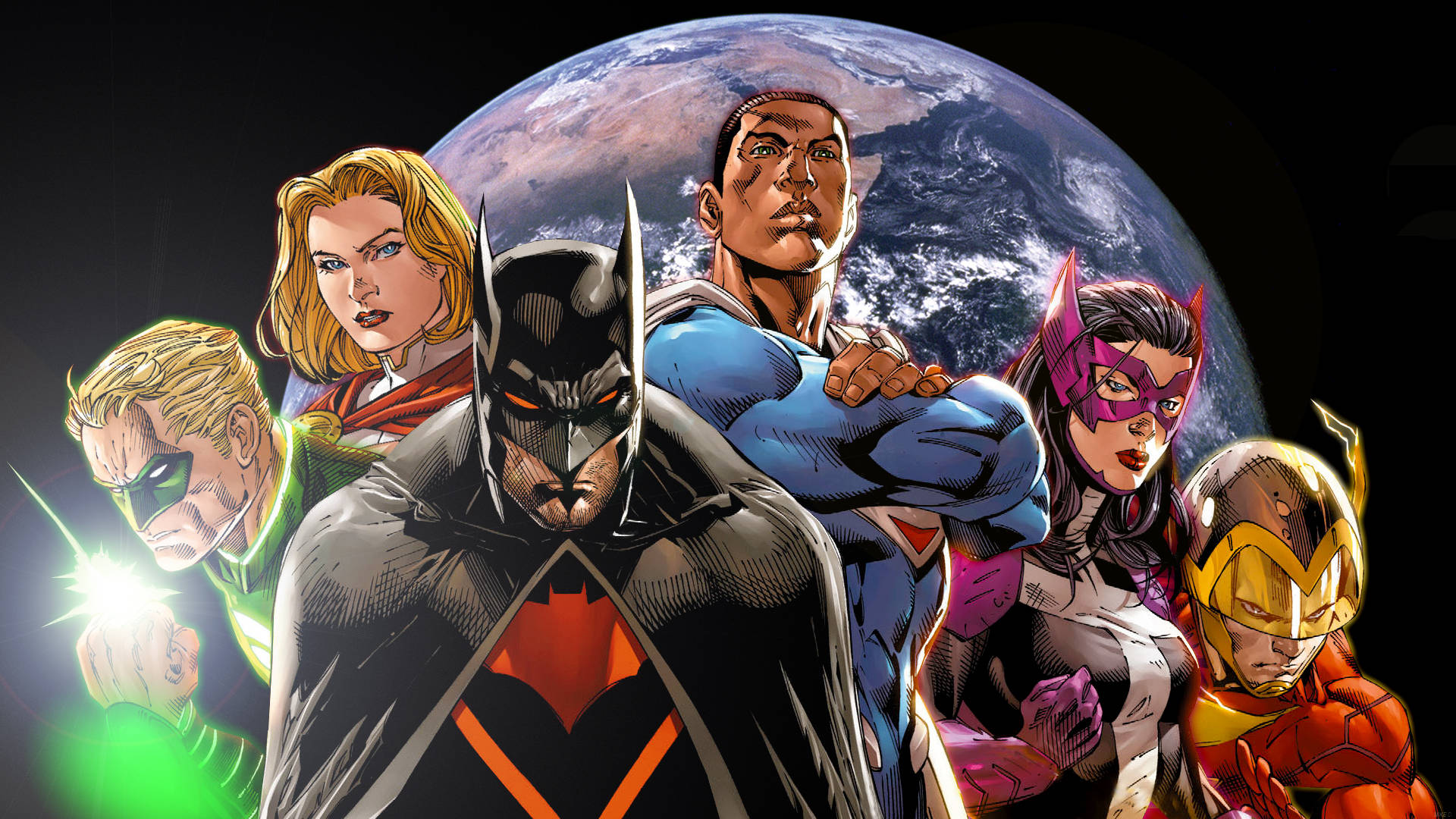 Justice Society Of America Earth 2, Earth, glowing Earth backdrop, Full HD Desktop Wallpaper