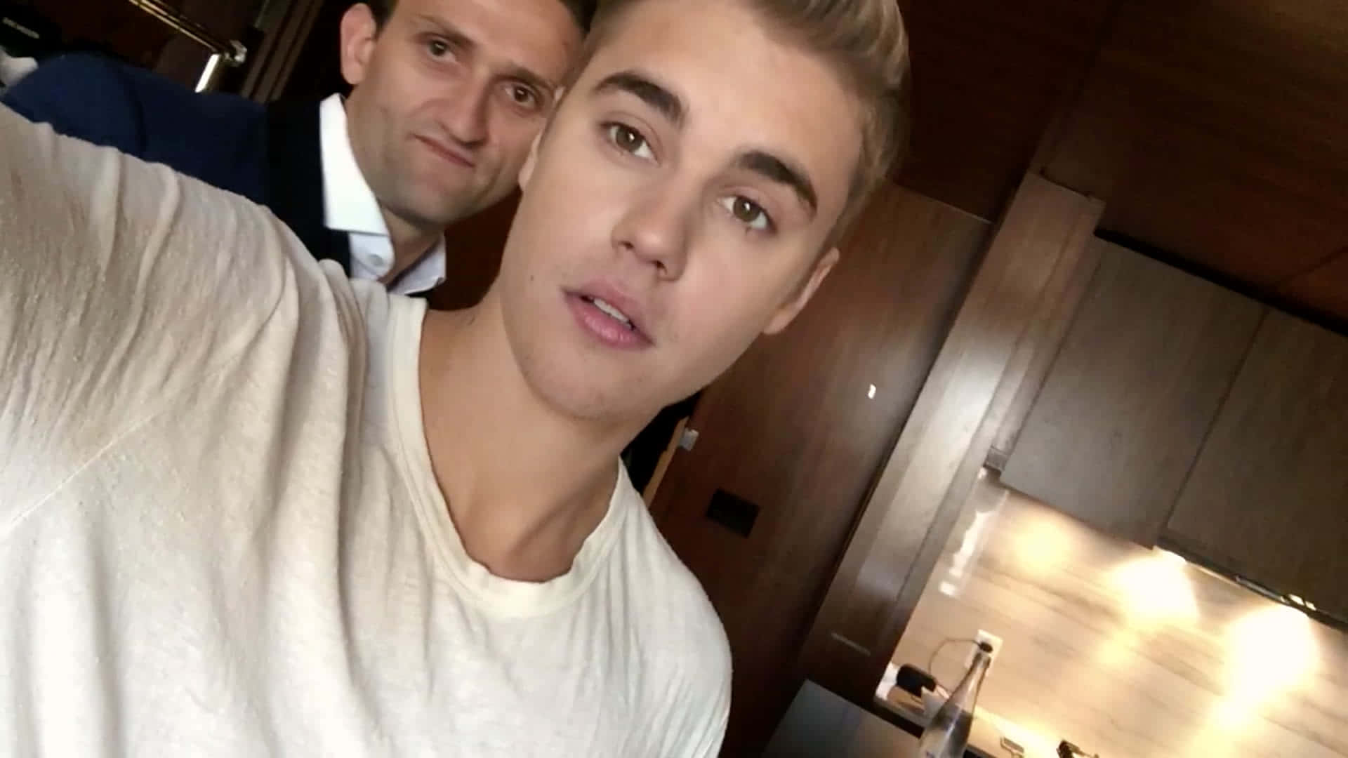 Justin Bieber 2015, white t-shirt, suit, Full HD Desktop Wallpaper