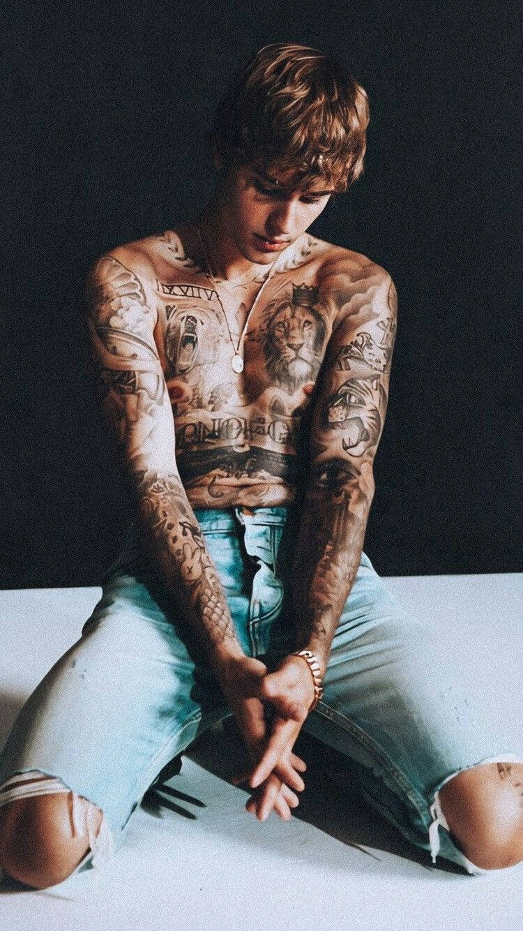 Justin Bieber, tattooed young man, tousled hair, HD Phone Wallpaper