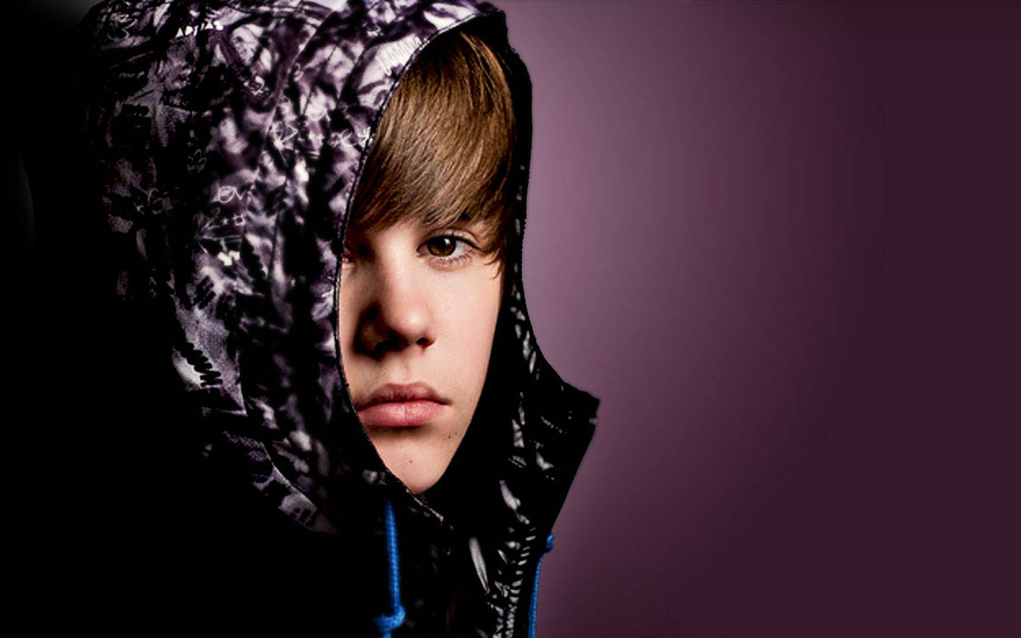 Justin Bieber, purple hoodie, brown hair, HD Desktop Wallpaper
