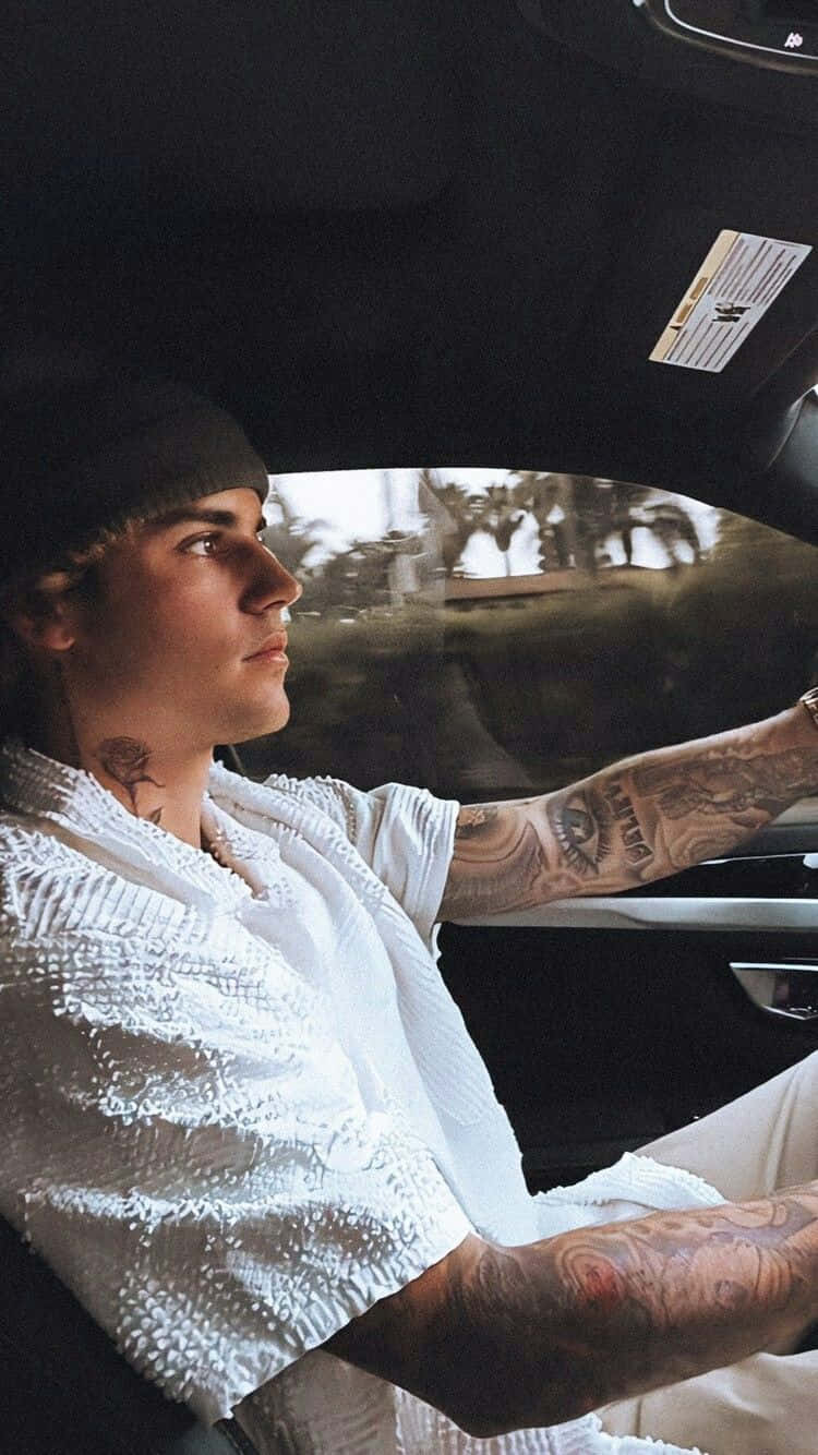 Justin Bieber, sunset, palm trees, HD Phone Wallpaper