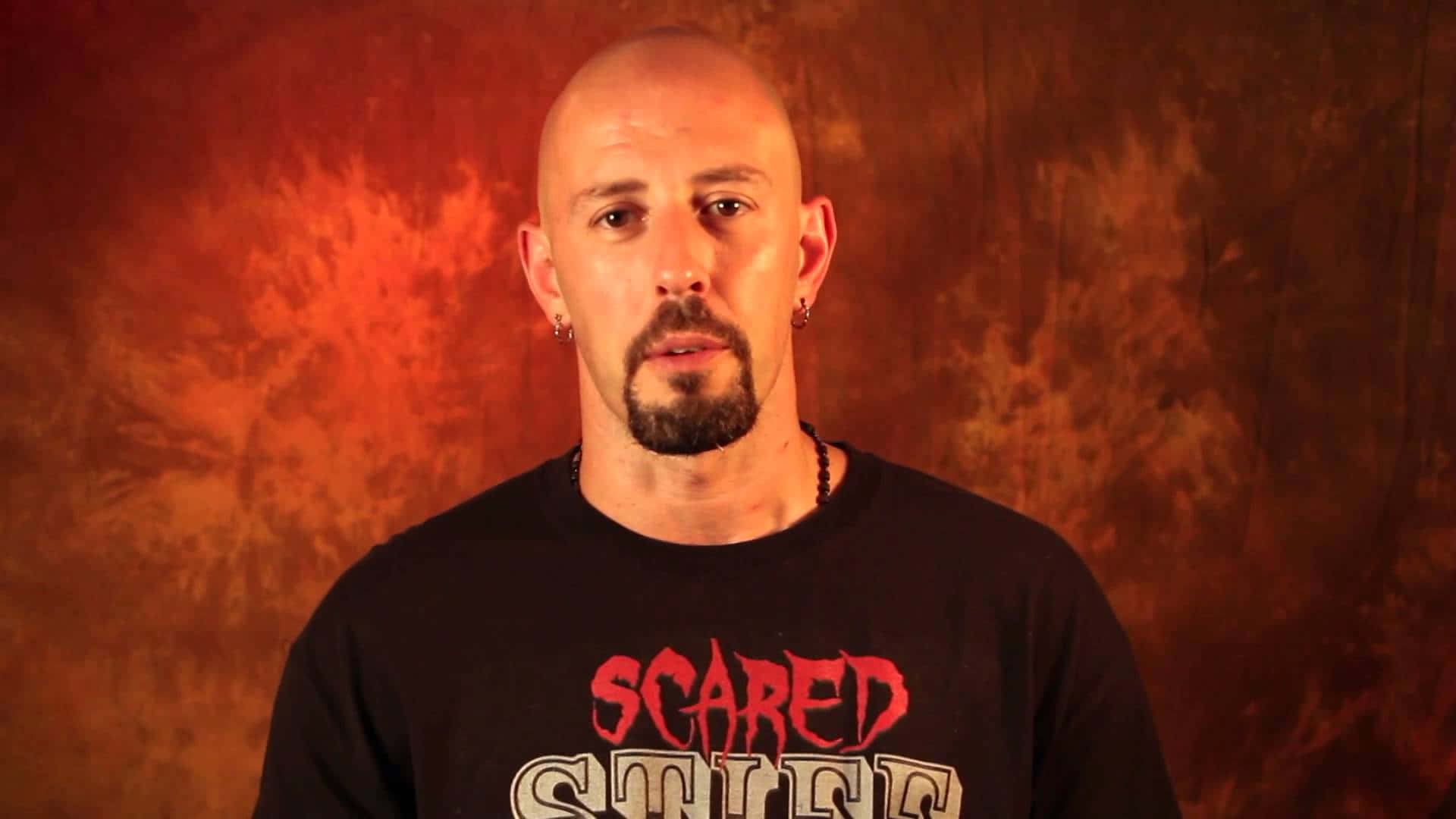 Justin Credible, red, bald man, Full HD Desktop Wallpaper