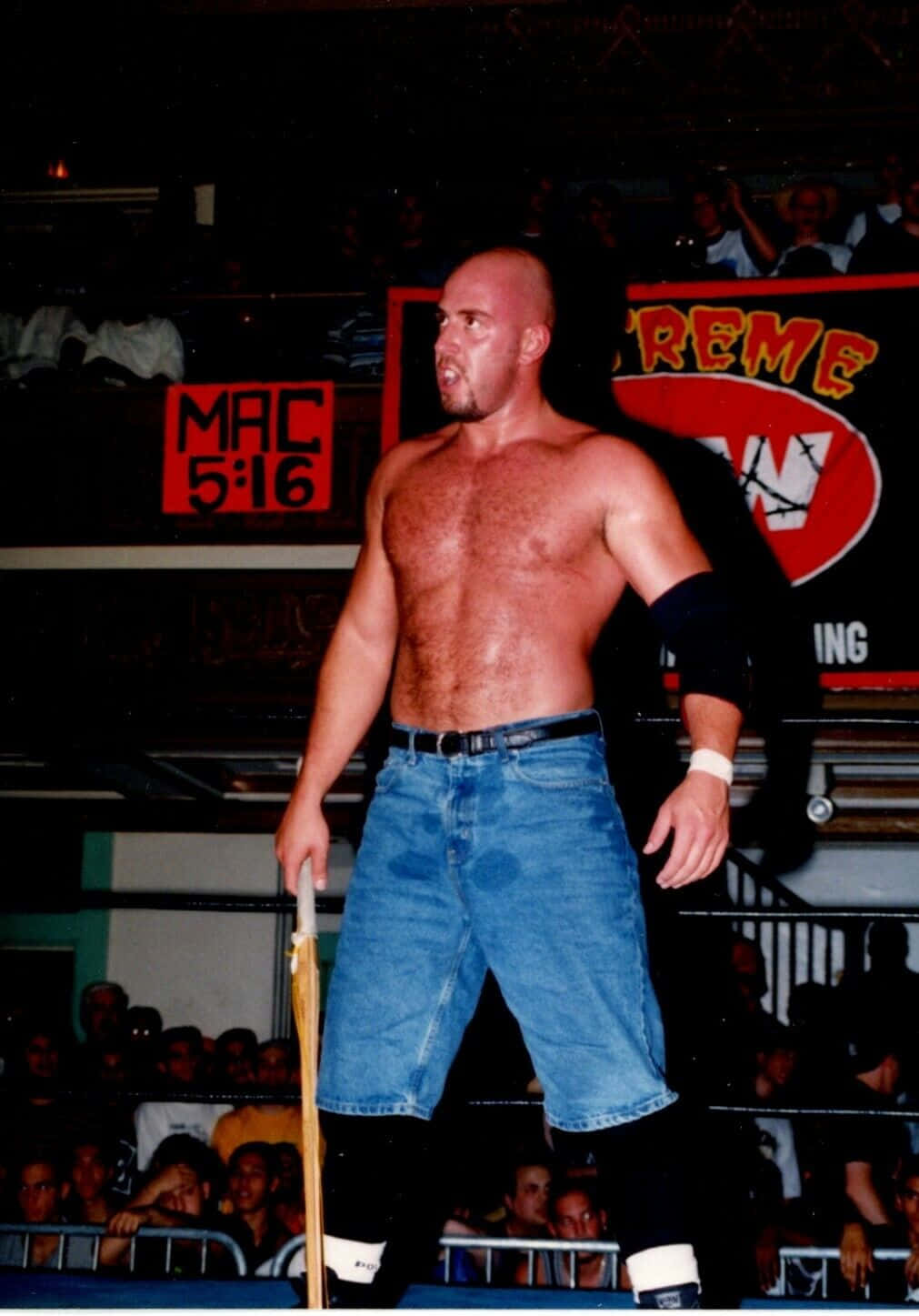 Justin Credible, wooden stick, denim shorts, HD Phone Wallpaper