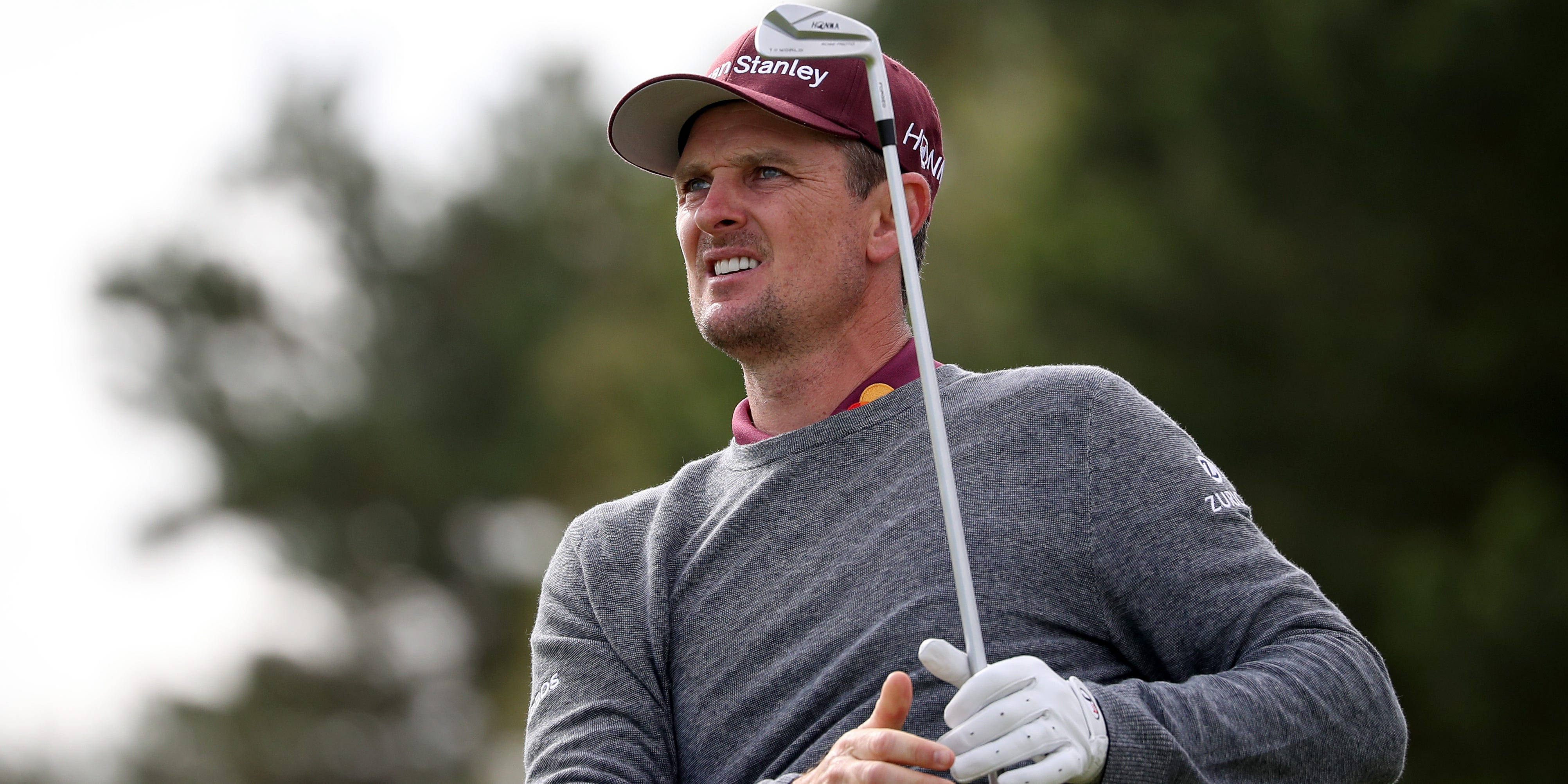 Justin Rose, maroon cap, gray sweater, 4K Desktop Wallpaper