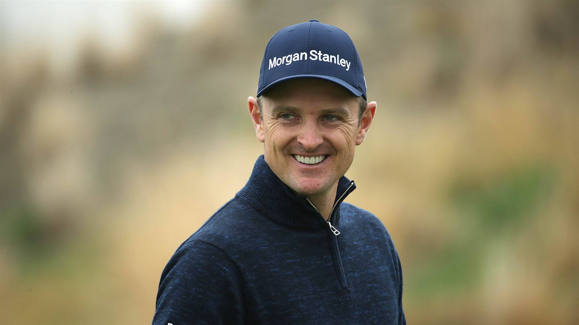 Justin Rose, navy blue Morgan Stanley cap, sweater, Full HD Desktop Wallpaper