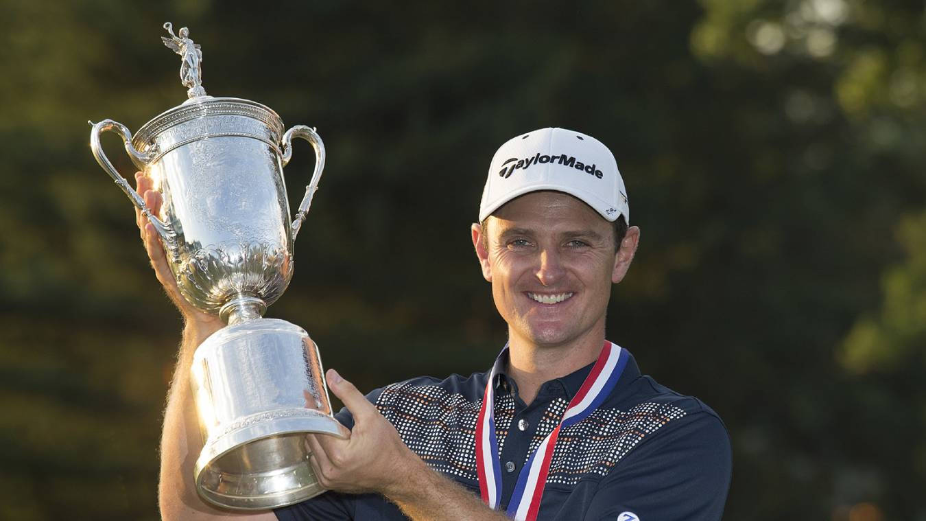 Justin Rose, silver trophy, figure on top, HD Desktop Wallpaper