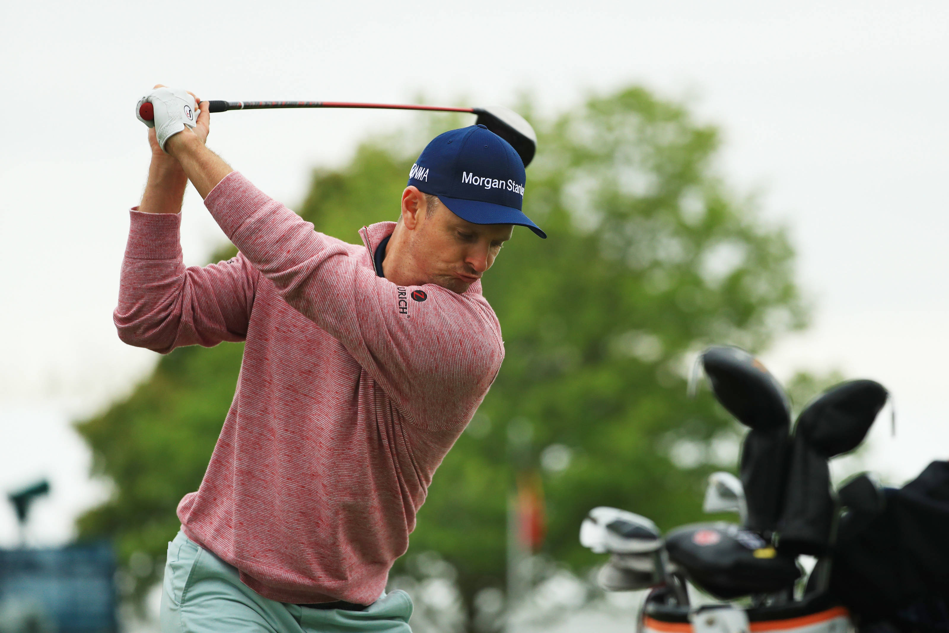 Justin Rose, pink shirt, blue cap, 2K Desktop Wallpaper