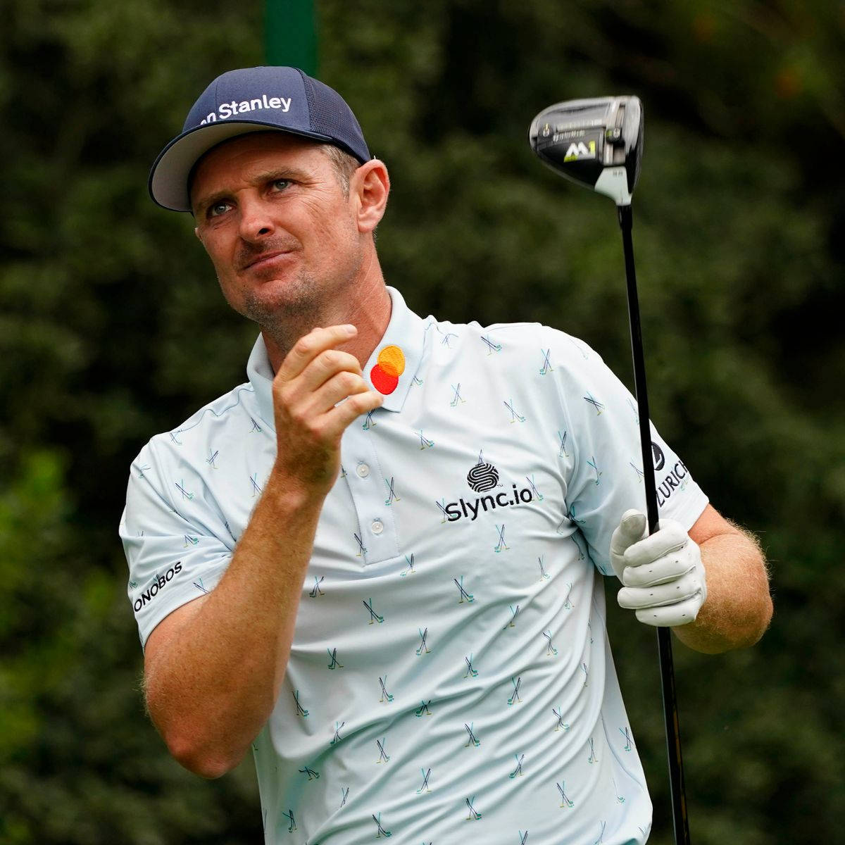 Justin Rose, driver, light blue patterned shirt, SD Desktop Wallpaper