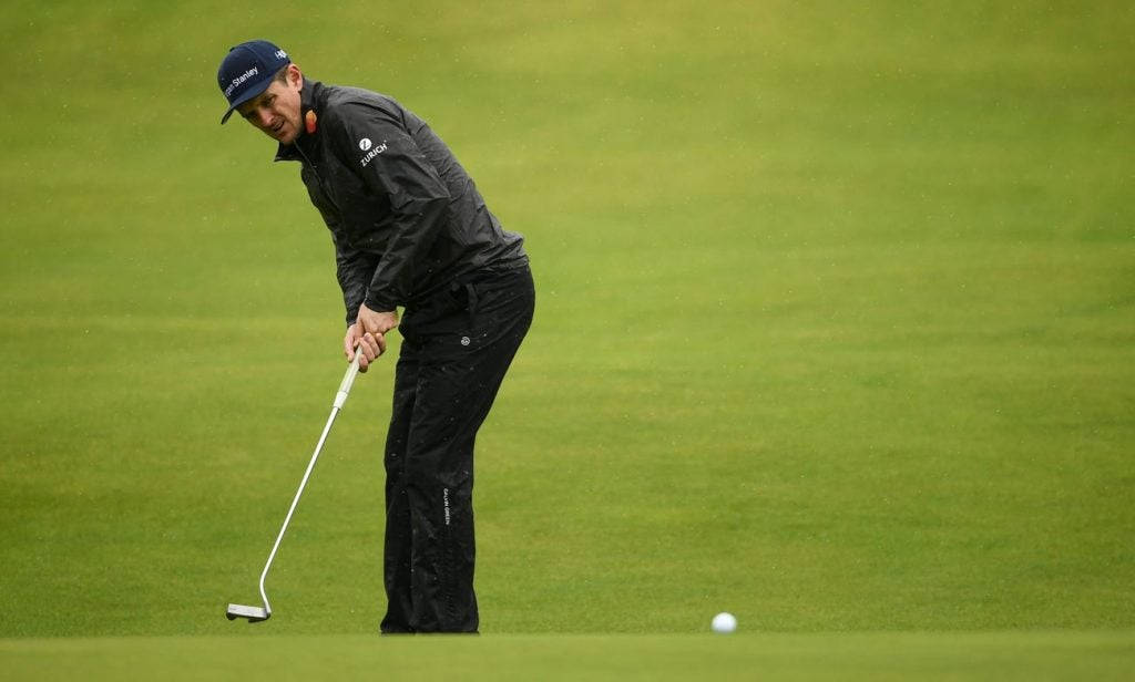 Justin Rose, all black, lush green fairway, SD Desktop Wallpaper