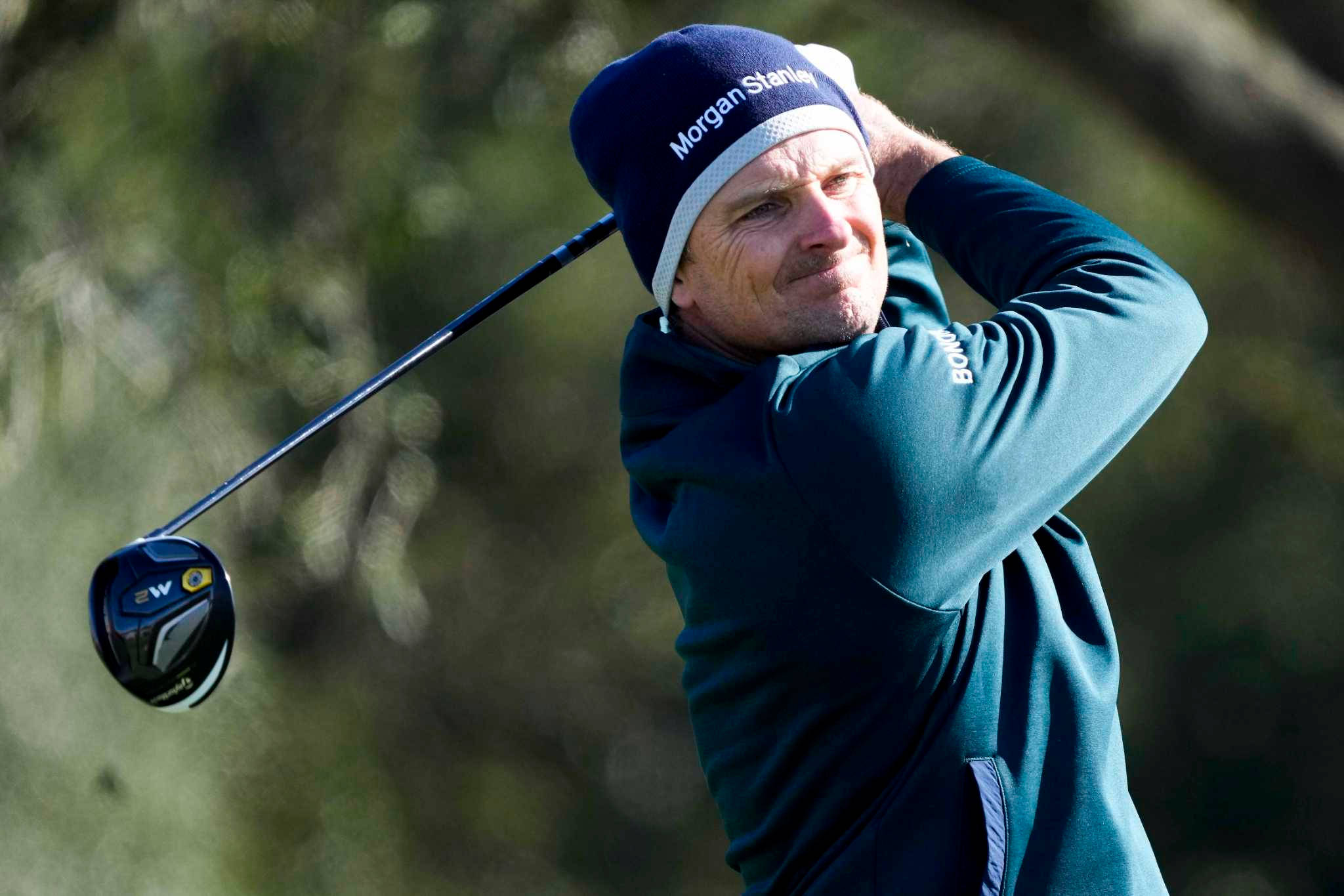 Justin Rose, blue beanie, teal jacket, Full HD Desktop Wallpaper