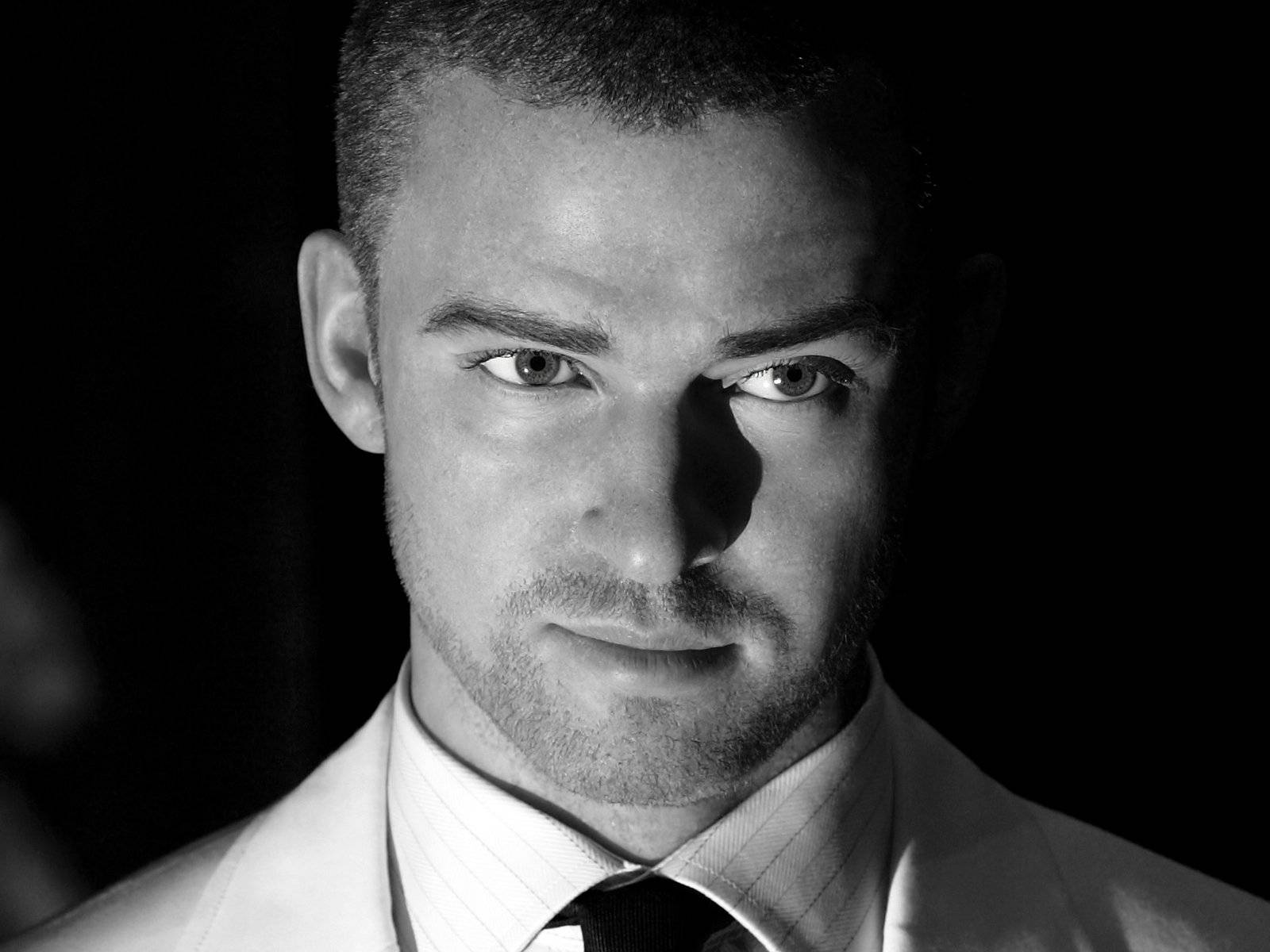 Justin Timberlake, black and white, suit, HD Desktop Wallpaper