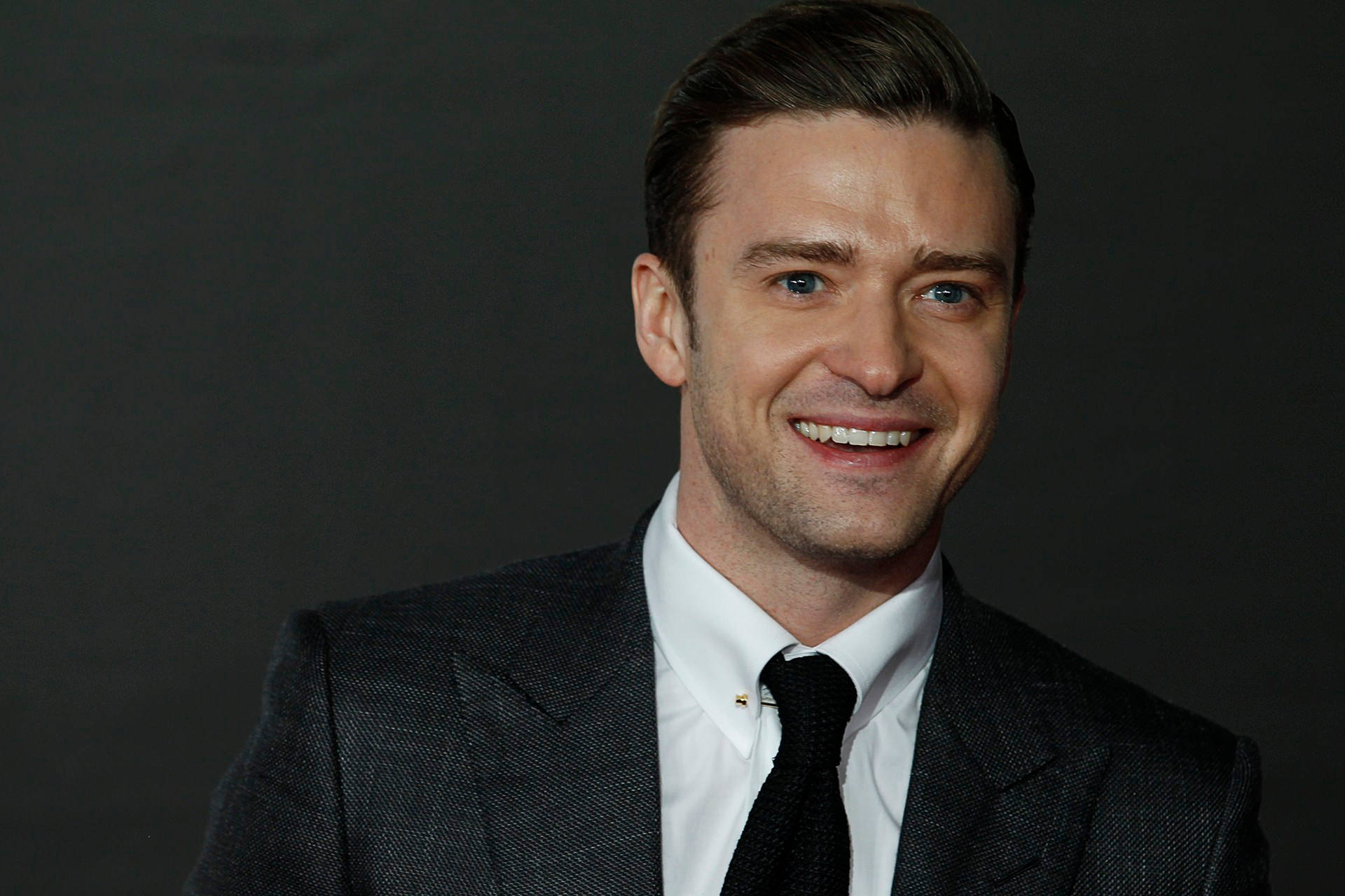 Justin Timberlake, dark suit, white shirt, Full HD Desktop Wallpaper