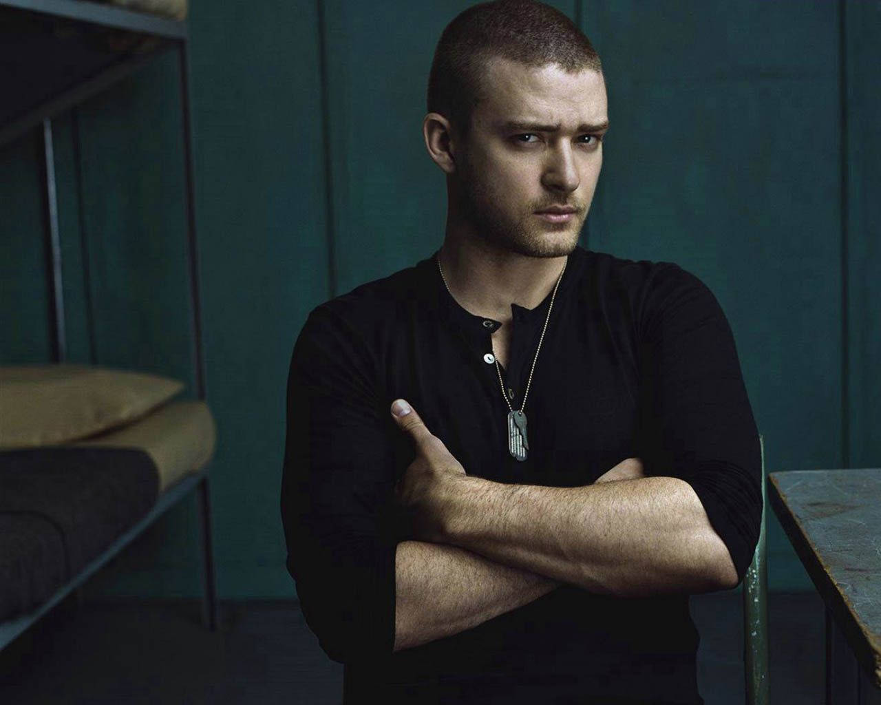 Justin Timberlake, shaved head, dog tags, HD Desktop Wallpaper