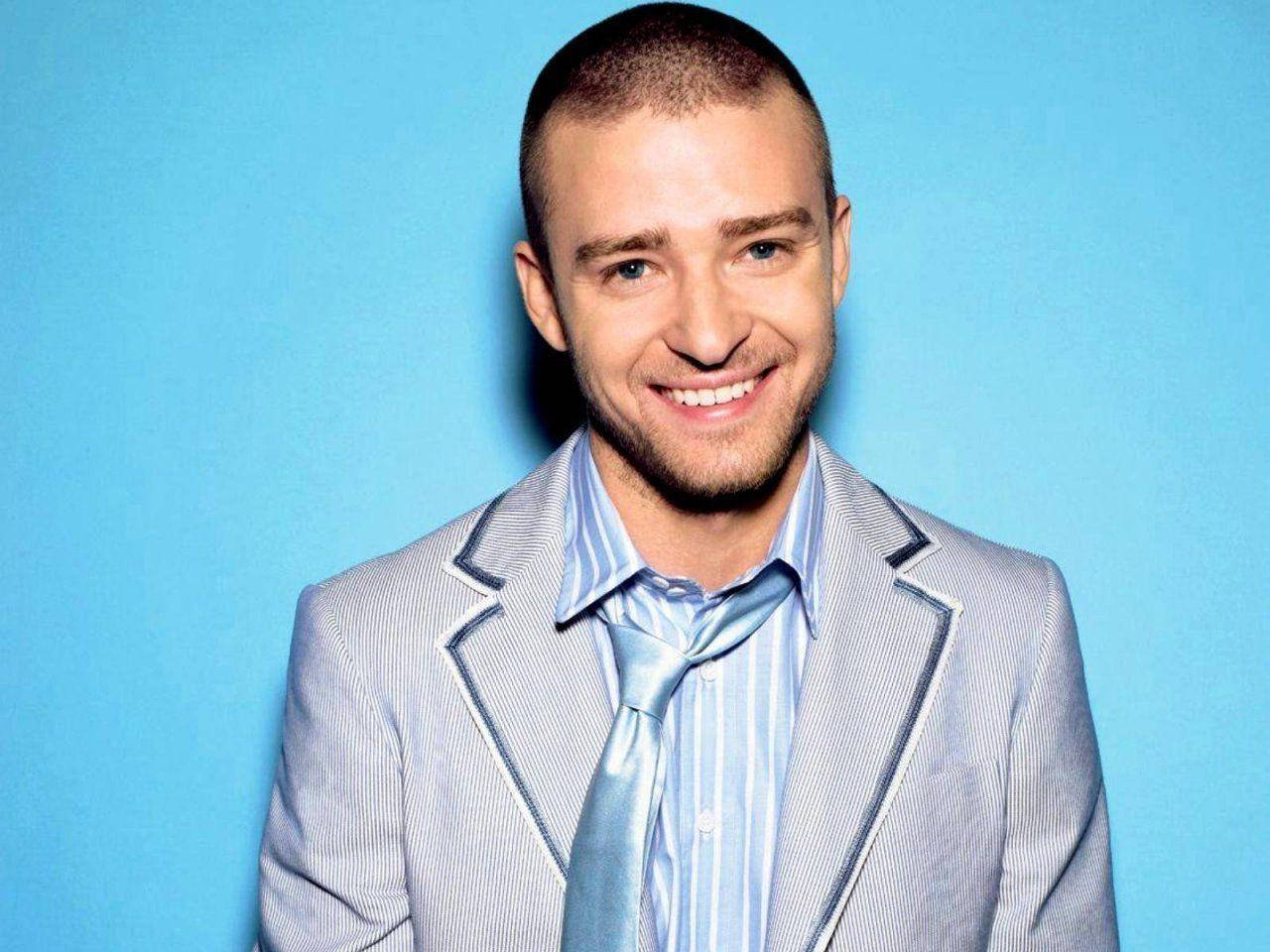 Justin Timberlake, light gray pinstripe suit, blue tie, HD Desktop Wallpaper