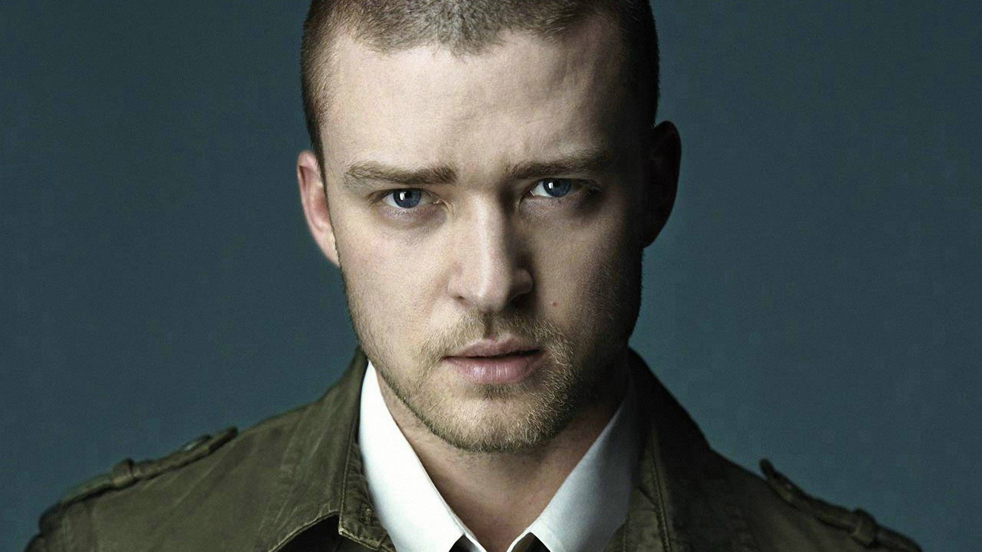 Justin Timberlake, intense blue eyes, green jacket, Full HD Desktop Wallpaper