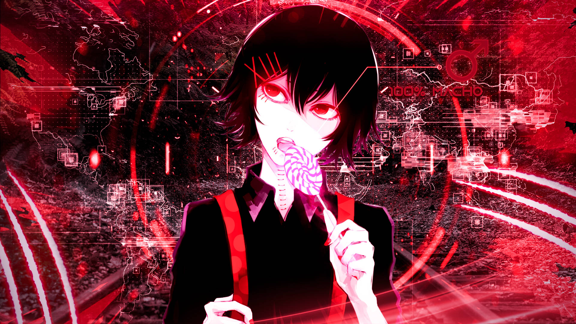 Juuzou Tokyo Ghoul, 4K, glowing red eyes, Full HD Desktop Wallpaper