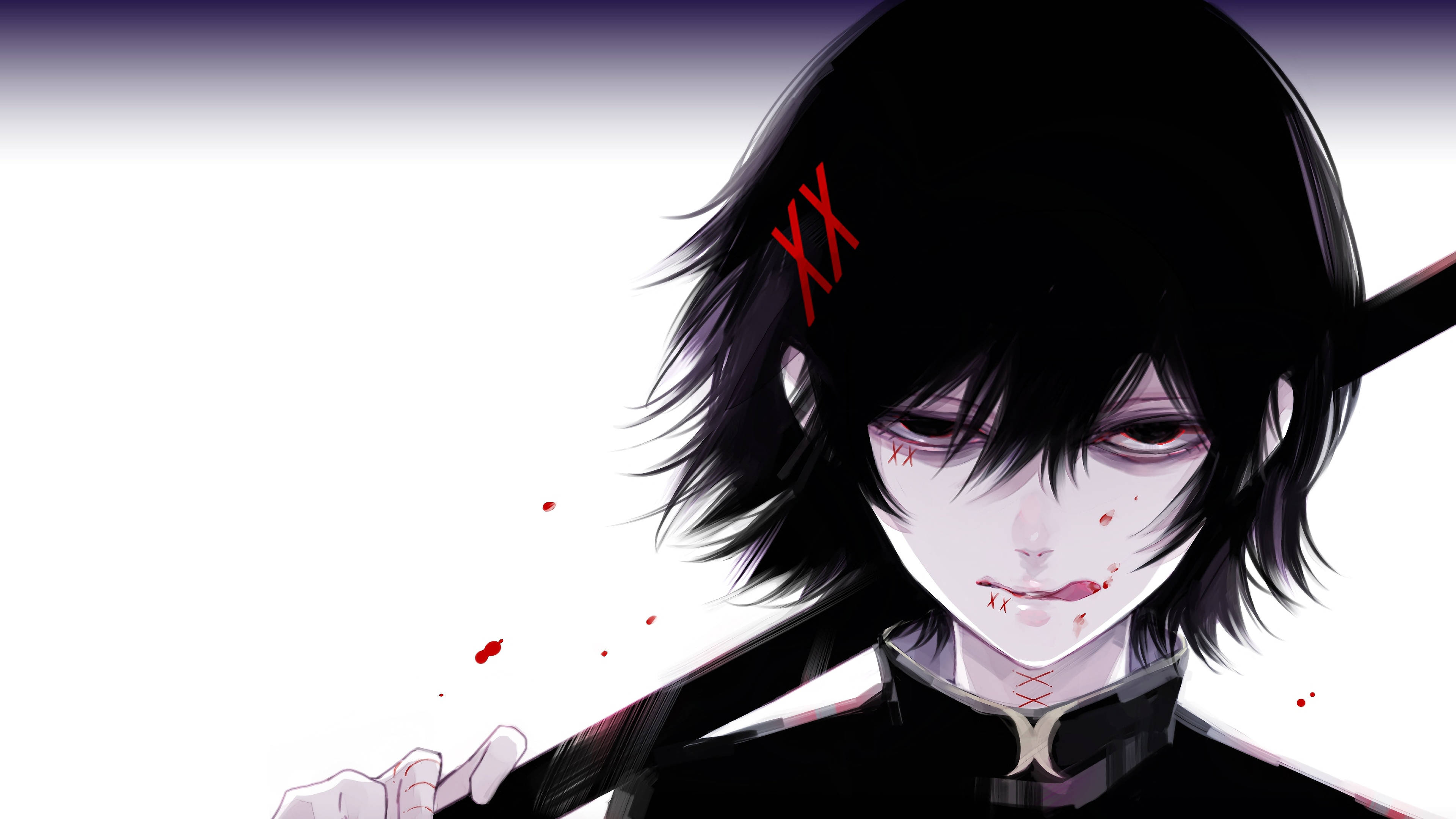 Juuzou Tokyo Ghoul, 4K, red markings, 4K Desktop Wallpaper