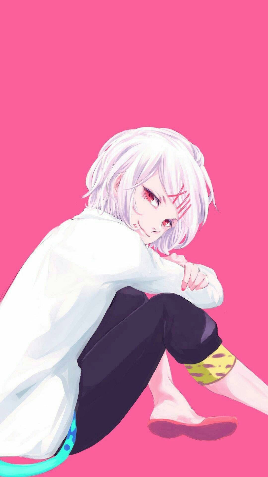Juuzou Tokyo Ghoul, 4K, white-haired anime character, Full HD Phone Wallpaper
