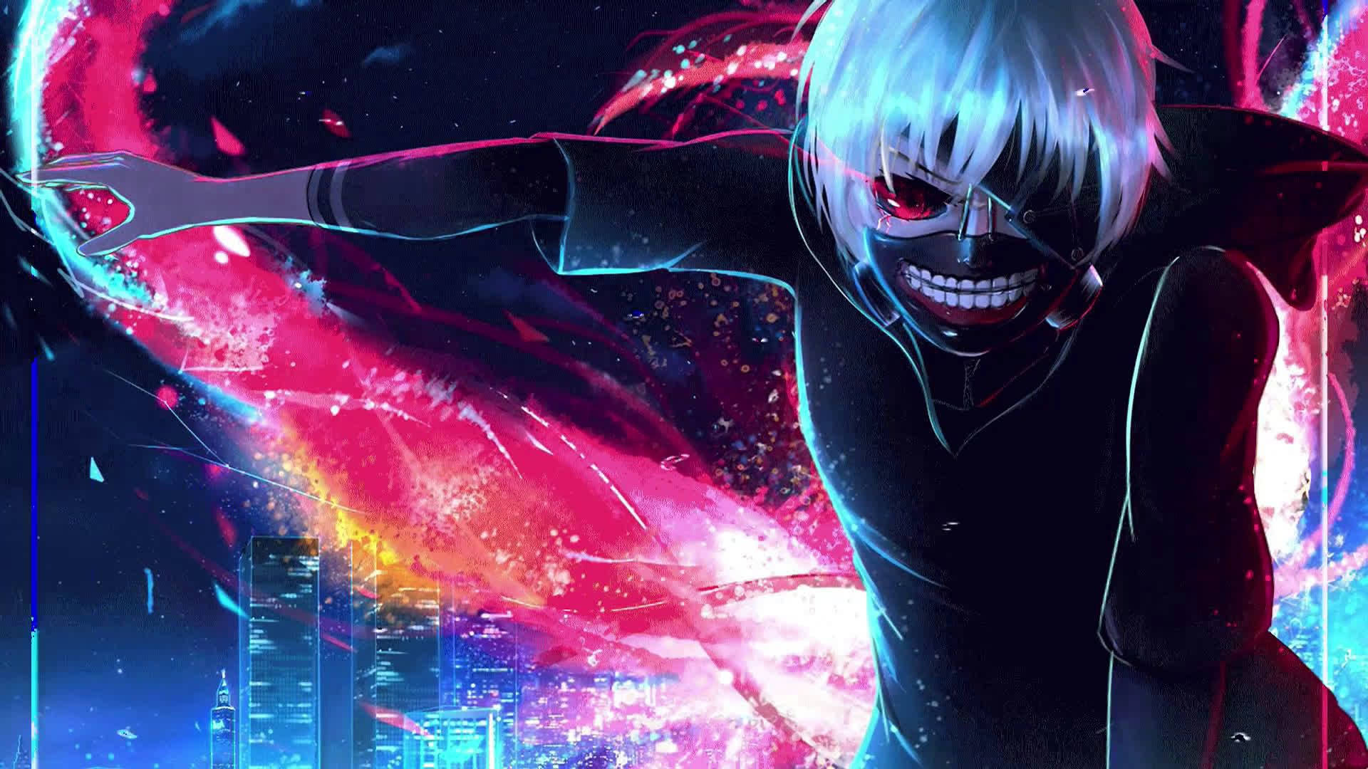Juuzou Tokyo Ghoul 4K, white-haired anime character, red eyes, Full HD Desktop Wallpaper