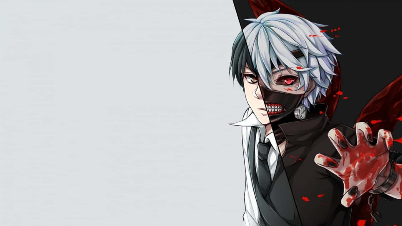 Juuzou Tokyo Ghoul, white hair, red eyes, HD Desktop Wallpaper