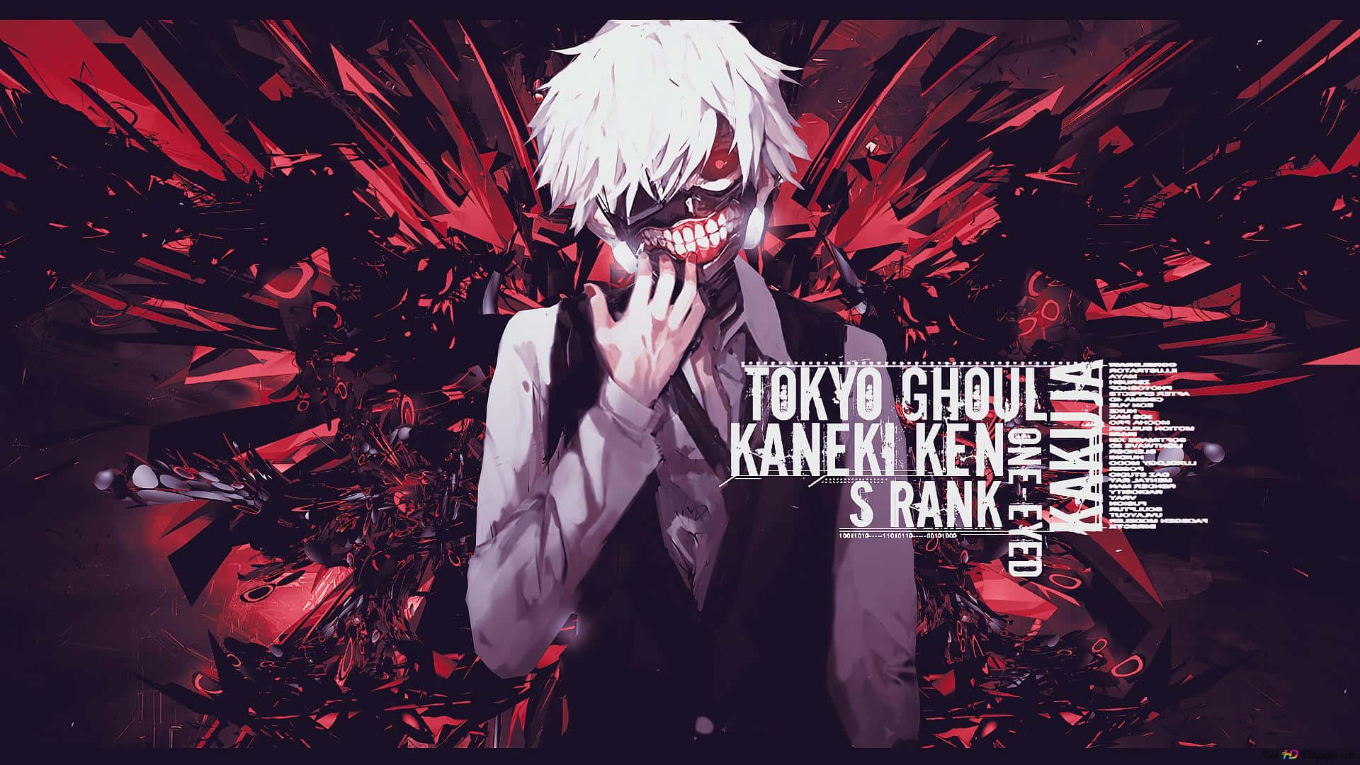 Tokyo Ghoul, white-haired anime character, red eye, Full HD Desktop Wallpaper