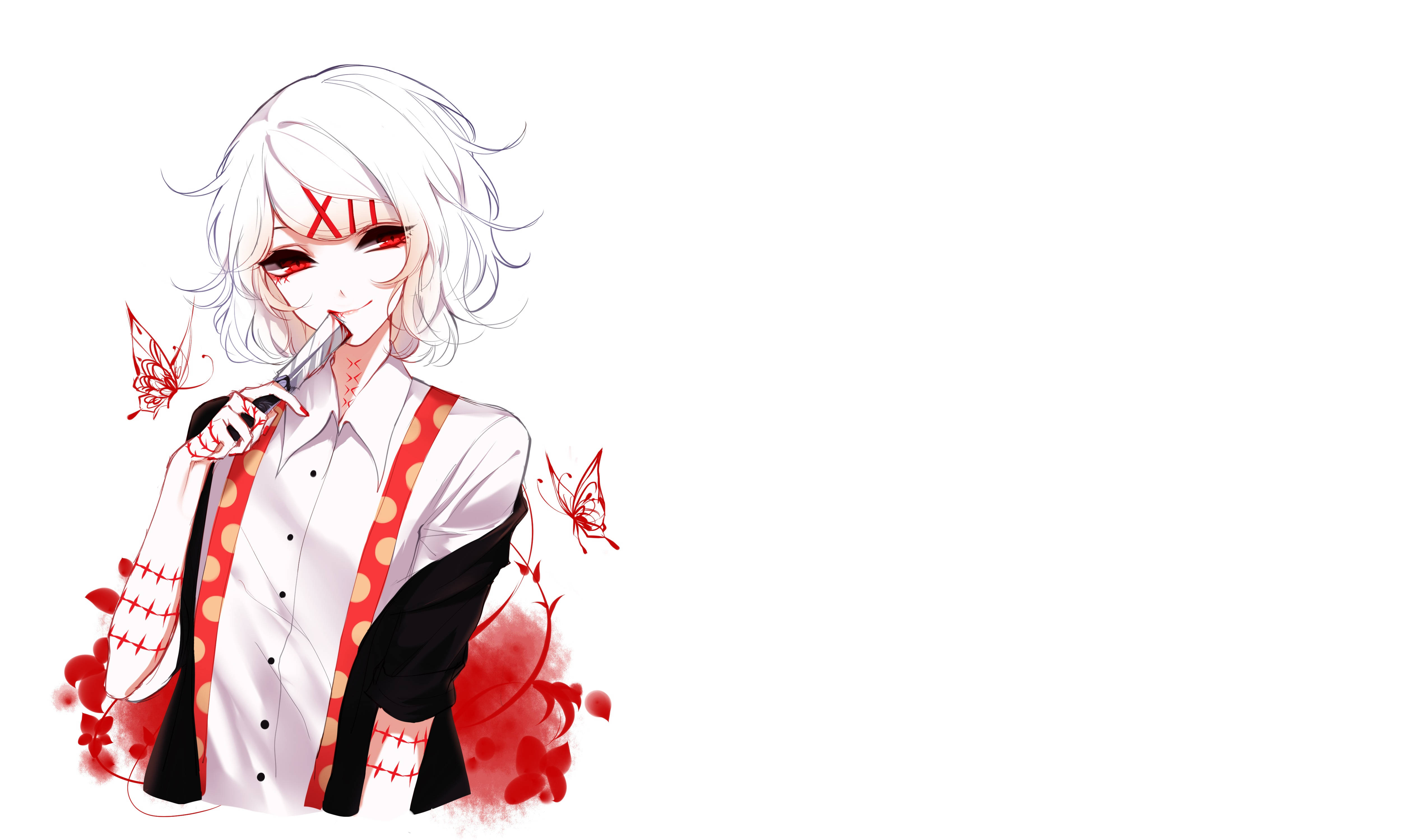 Juuzou, Tokyo Ghoul, white hair, 4K Desktop Wallpaper