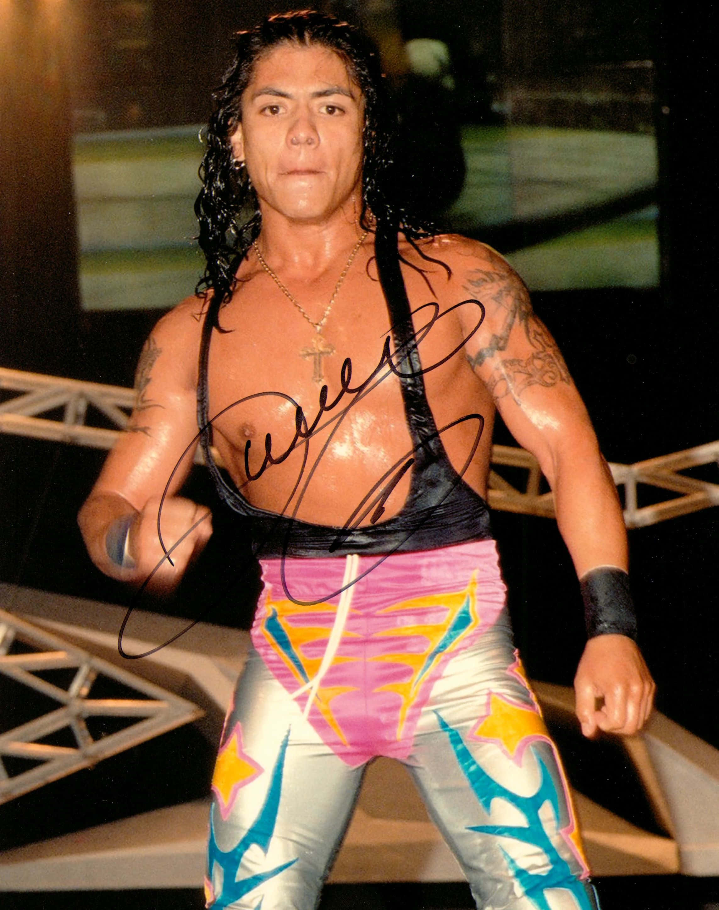 Juventud Guerrera, wrestling pose, black top, 2K Phone Wallpaper