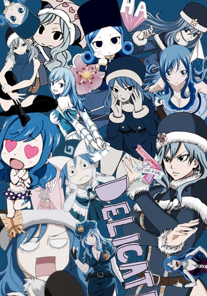 Juvia Lockser, blue-haired, winter outfits, SD Phone Wallpaper
