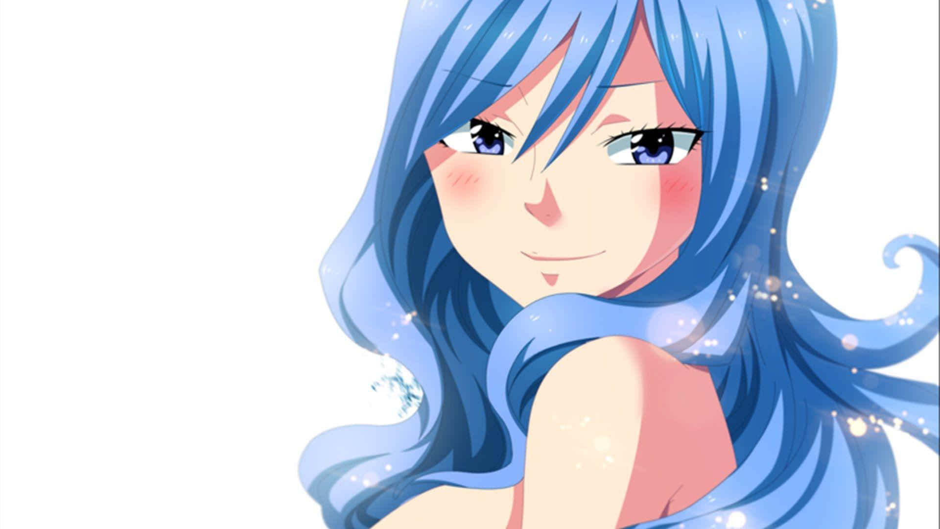 Juvia Lockser, blue hair, sparkling particles, Full HD Desktop Wallpaper