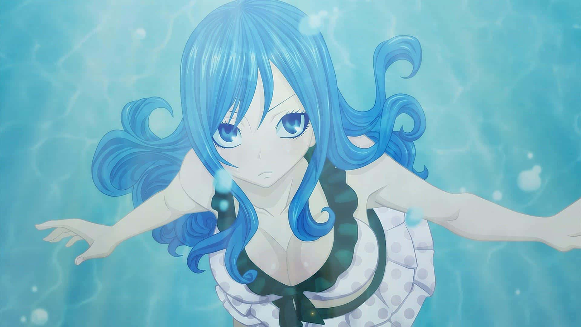 Juvia Lockser, blue-haired, wide eyes, Full HD Desktop Wallpaper