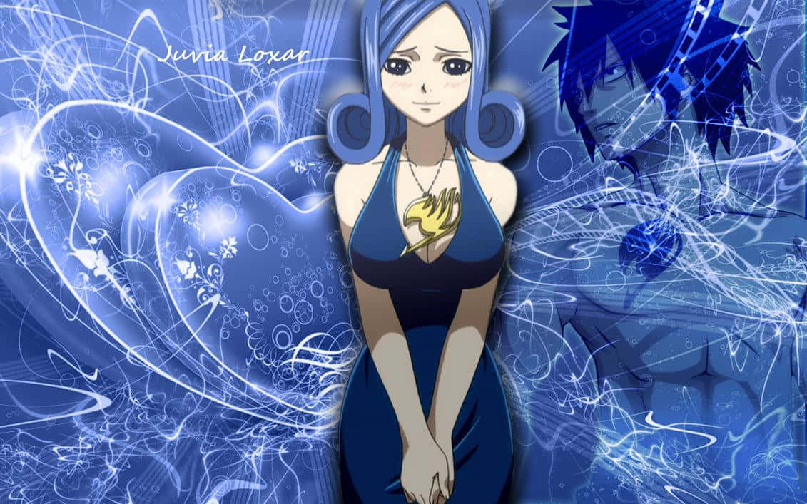 Juvia Lockser, blue hair, yellow emblem, SD Desktop Wallpaper
