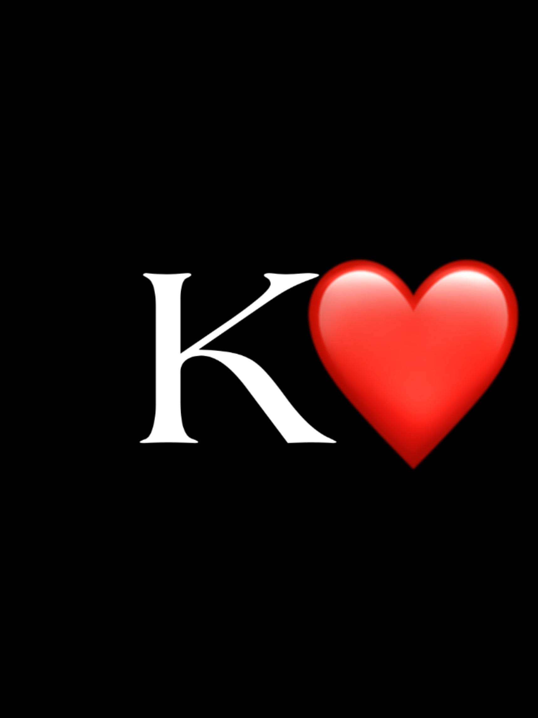 K Alphabet, heart emoji, white letter K, Full HD Phone Wallpaper