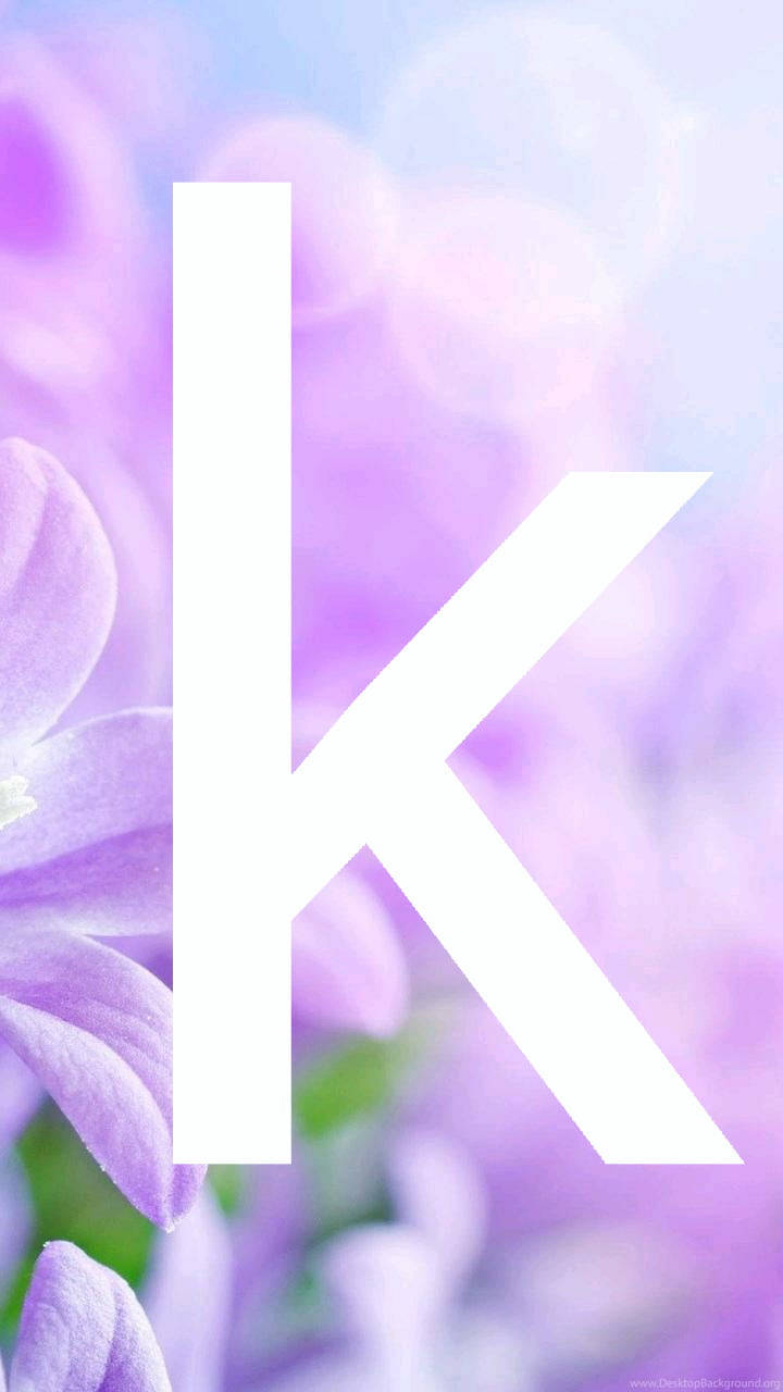 K Alphabet, purple floral, white letter k, HD Phone Wallpaper