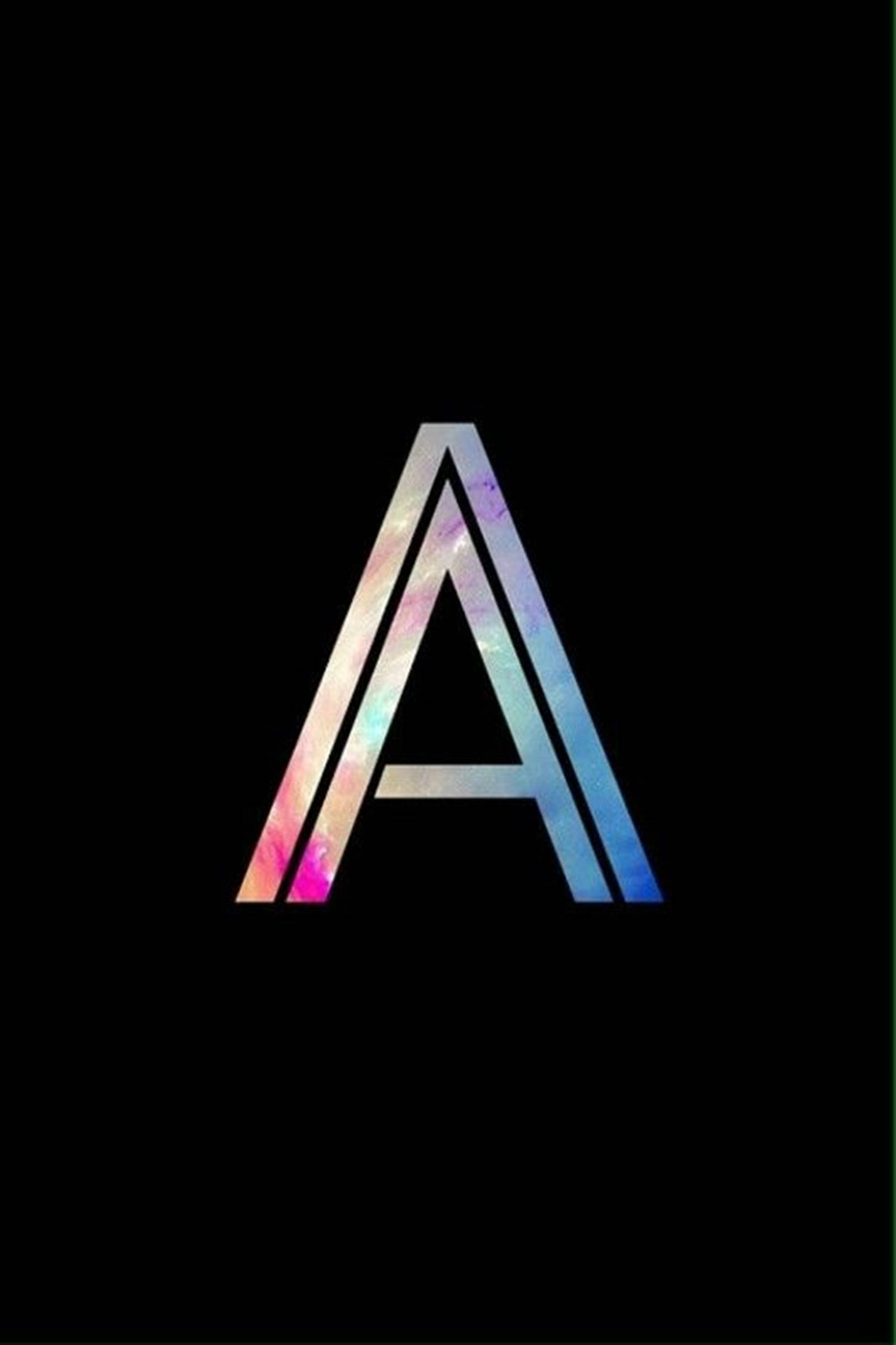 Gradient Neon, Capital Alphabet Letter A, galaxy nebula pattern, Full HD Phone Wallpaper