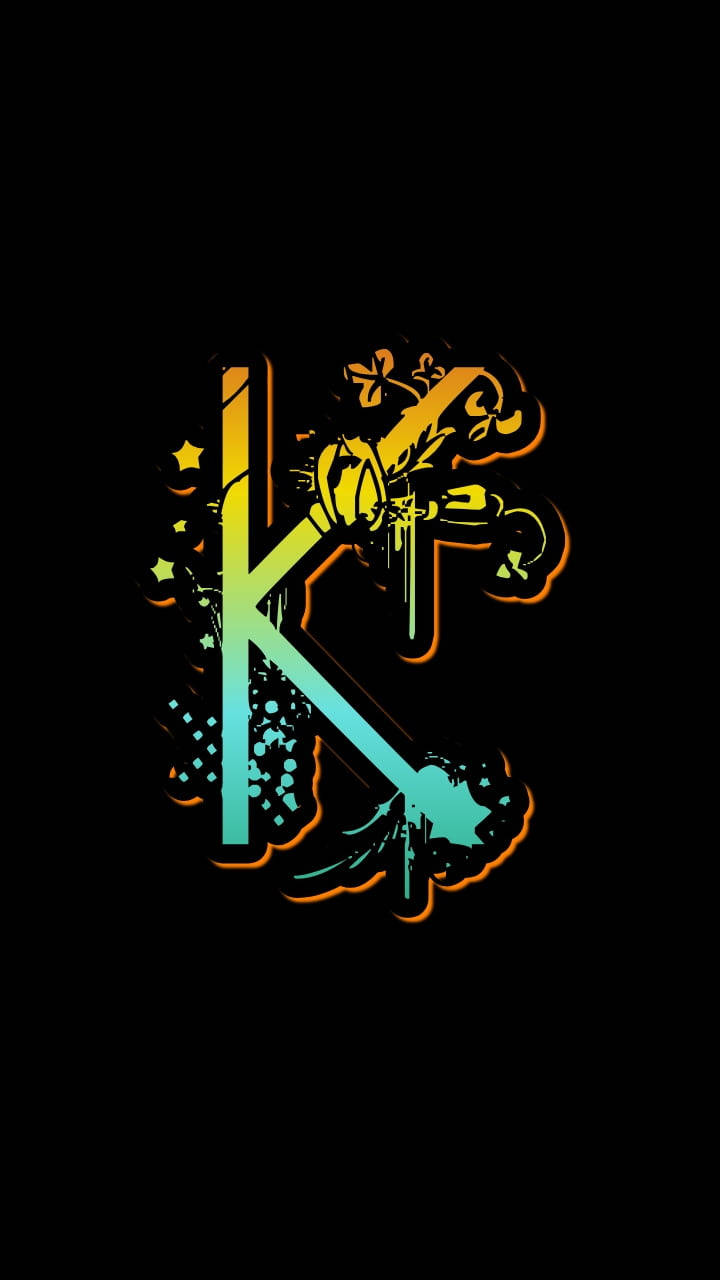 K Alphabet, vibrant gradient colors, graffiti-style splatters, HD Phone Wallpaper