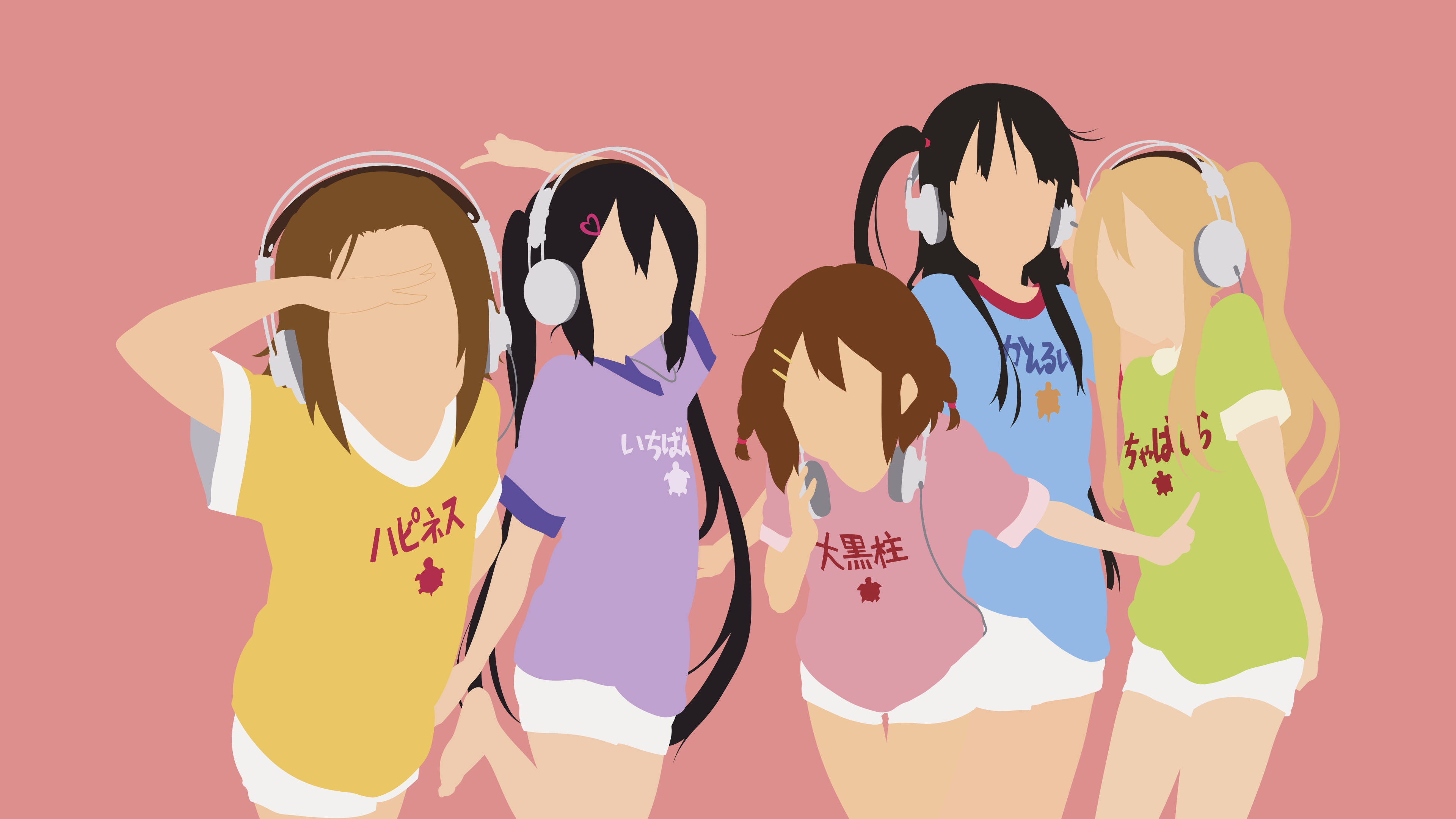 K-on, minimalist, anime girls, 4K Desktop Wallpaper