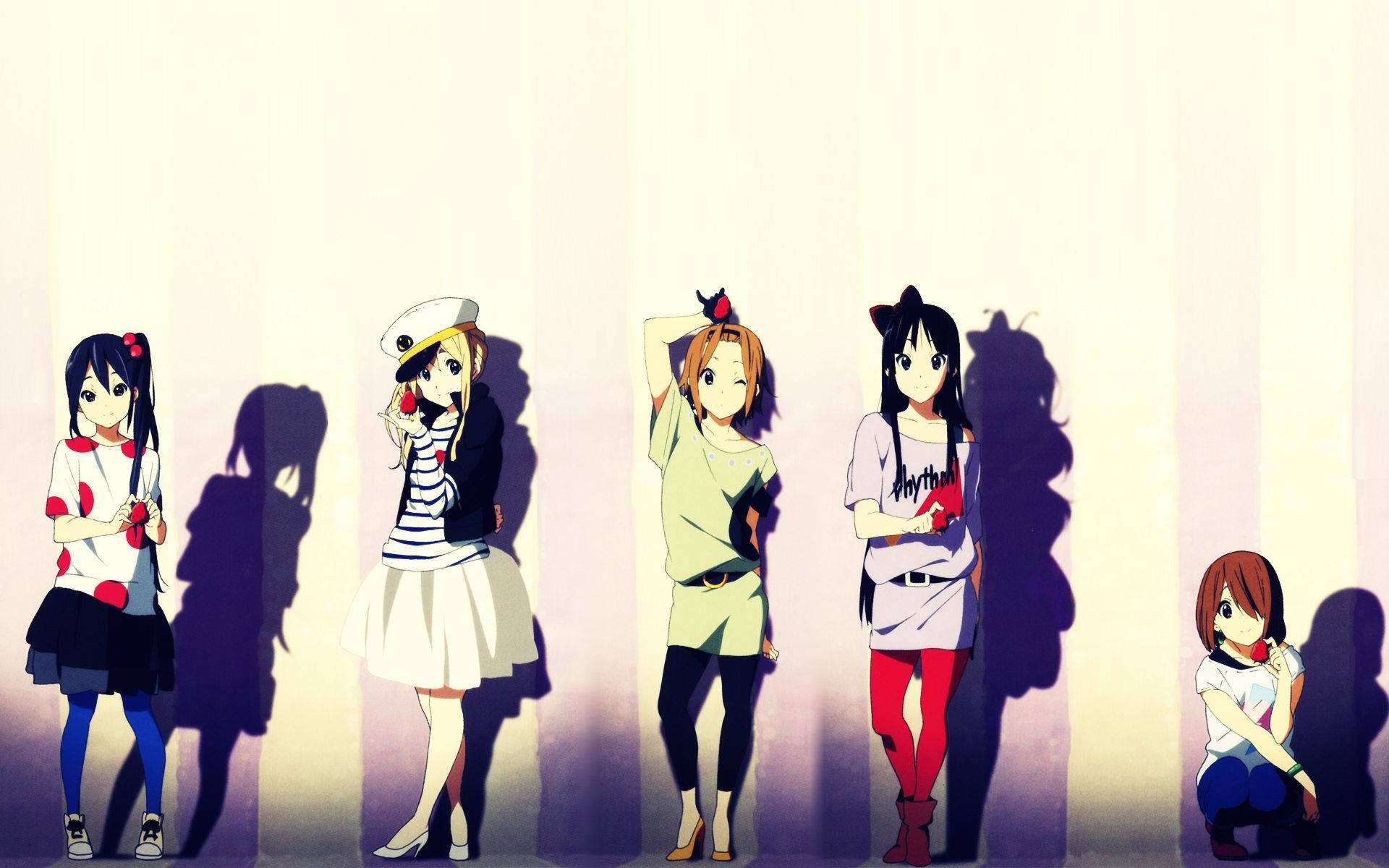 K-on, anime girls, casual outfits, Full HD Desktop Wallpaper