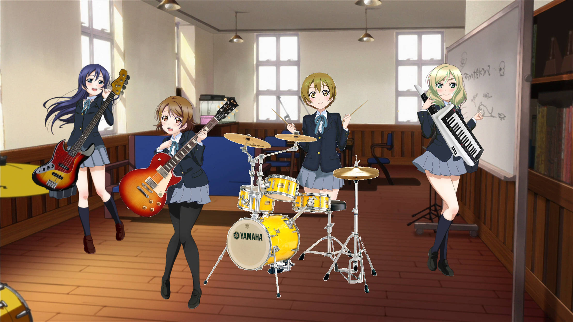 K-on, music room, school uniforms, Full HD Desktop Wallpaper