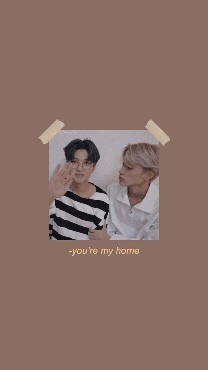 Kpop Duo Aesthetic, youre my home, brown wall, HD Phone Wallpaper