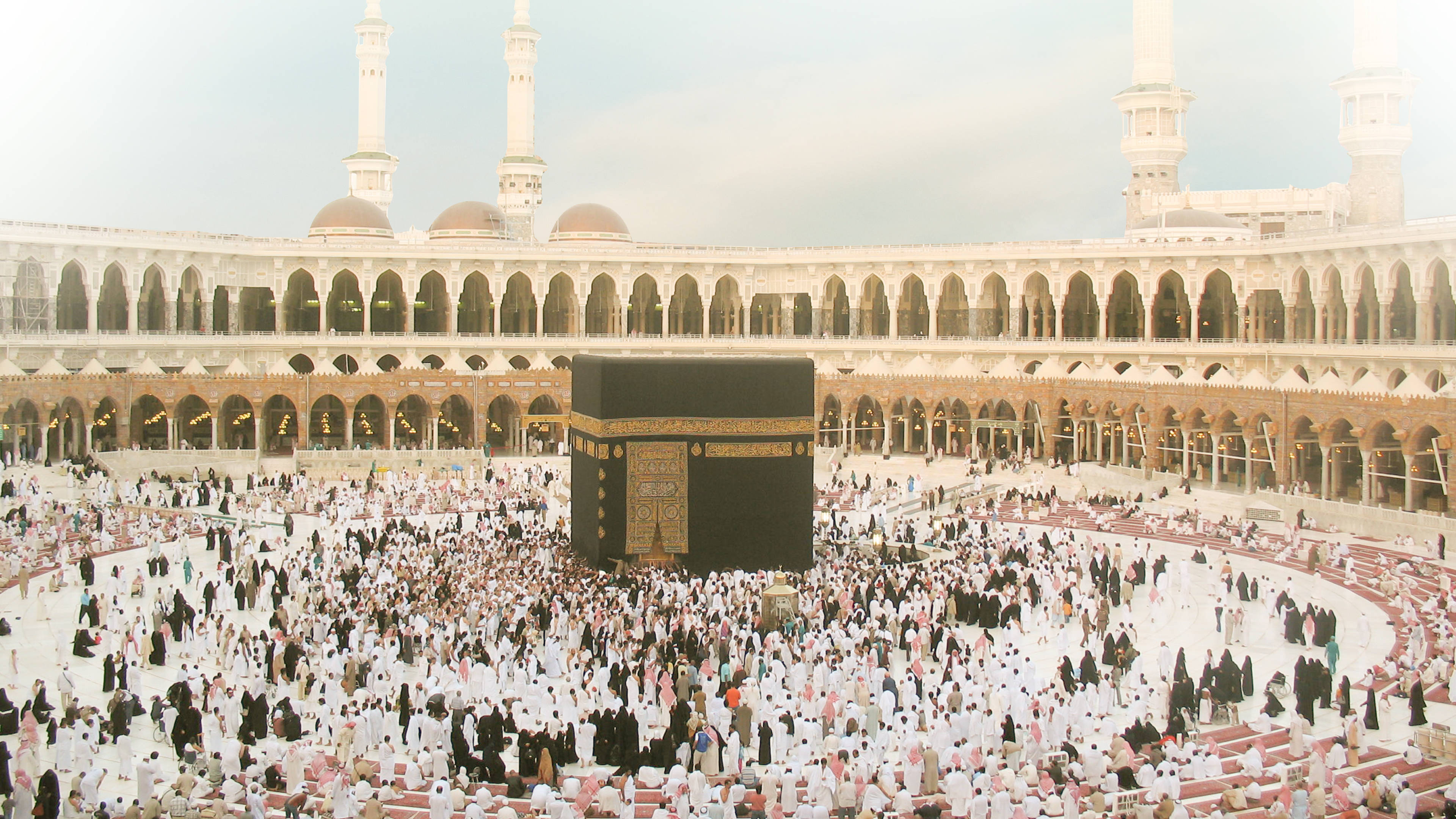 Kaaba, white garments, black Kaaba, 4K Desktop Wallpaper